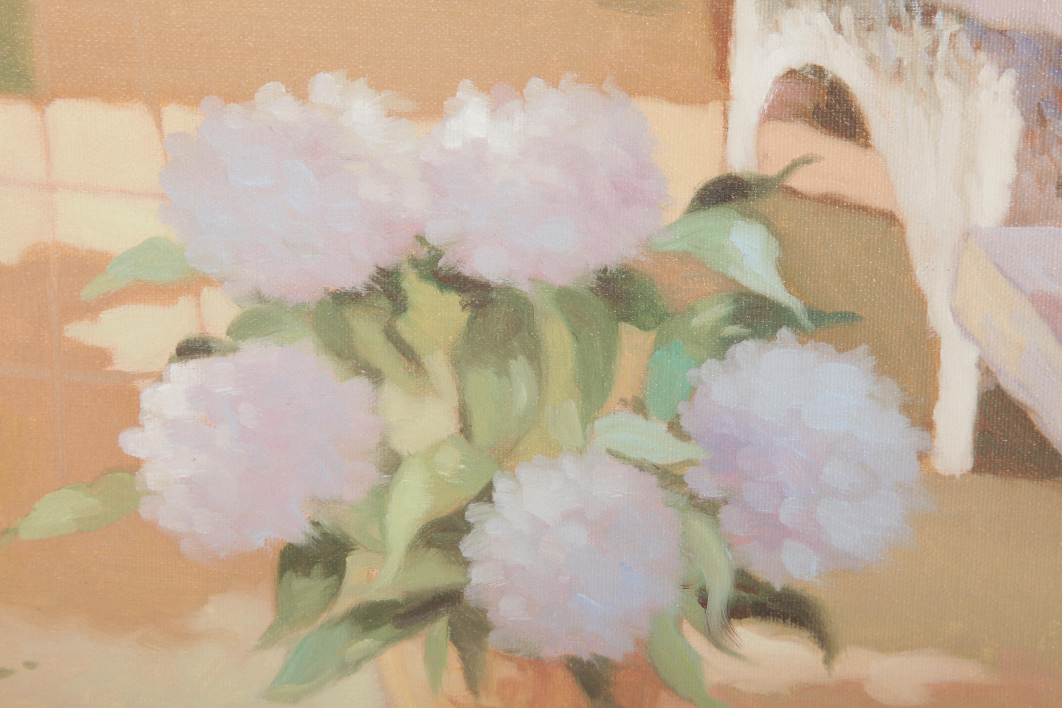 Candi Oil Painting on Canvas "On the Patio"