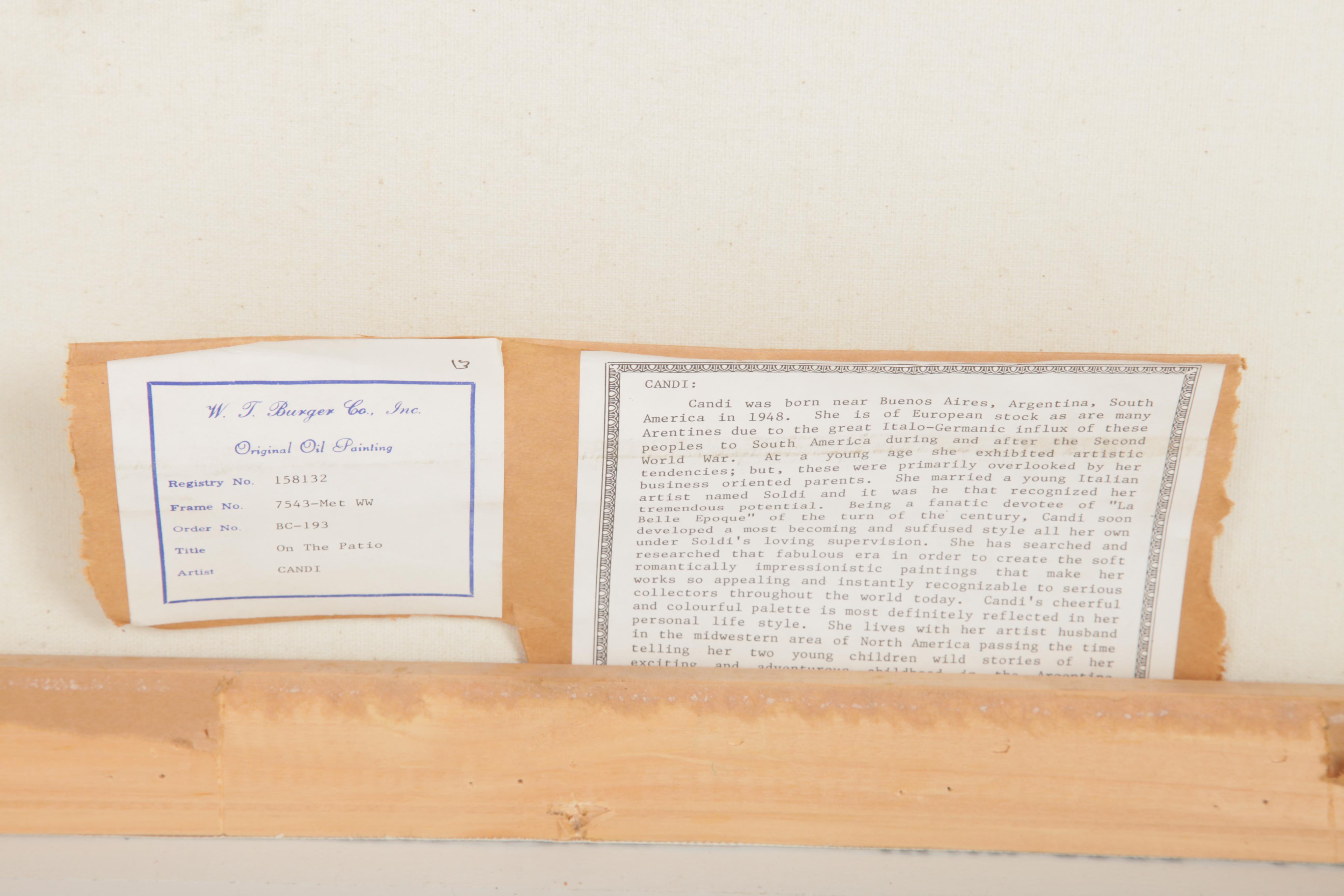 Candi Oil Painting on Canvas "On the Patio"