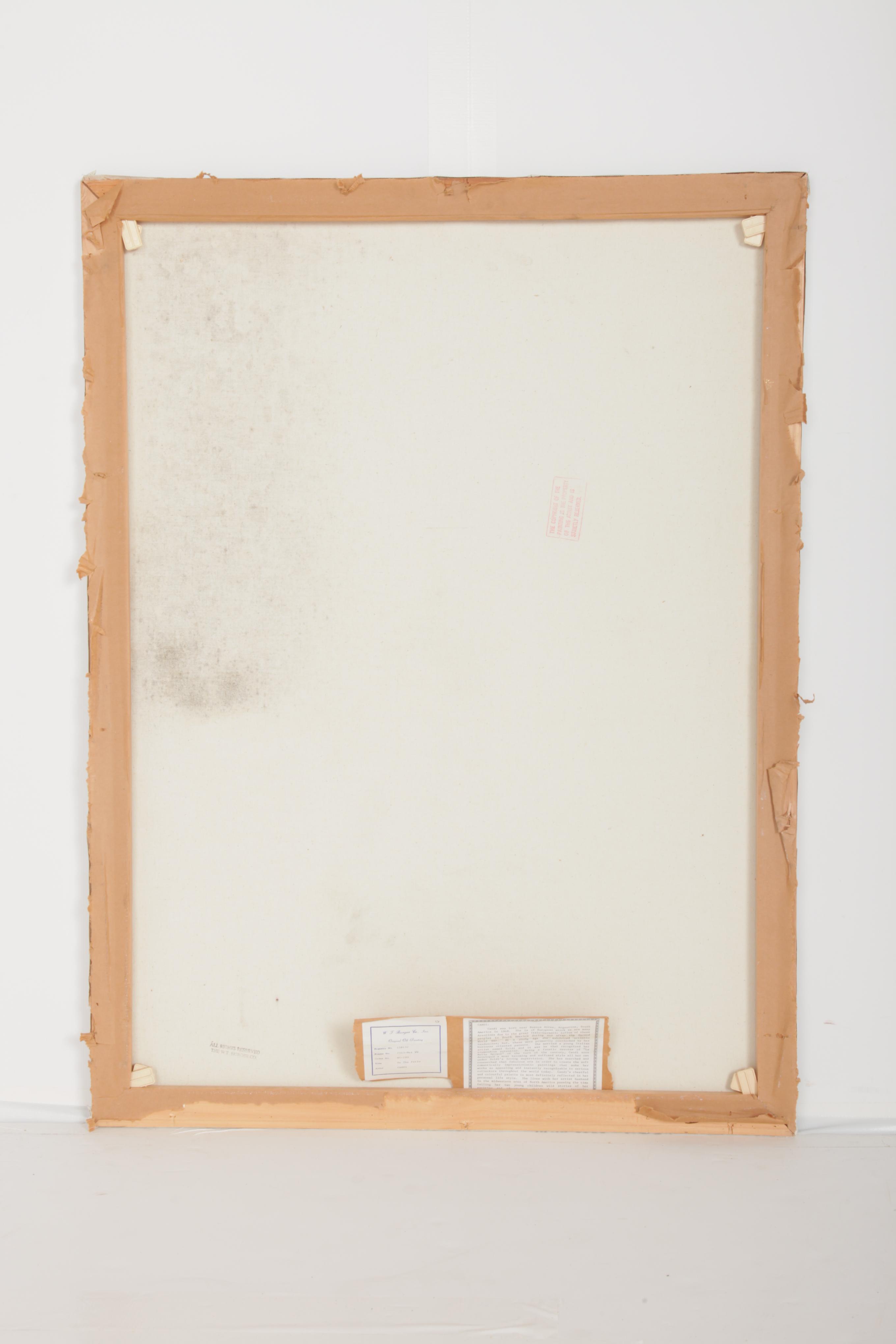 Candi Oil Painting on Canvas "On the Patio"