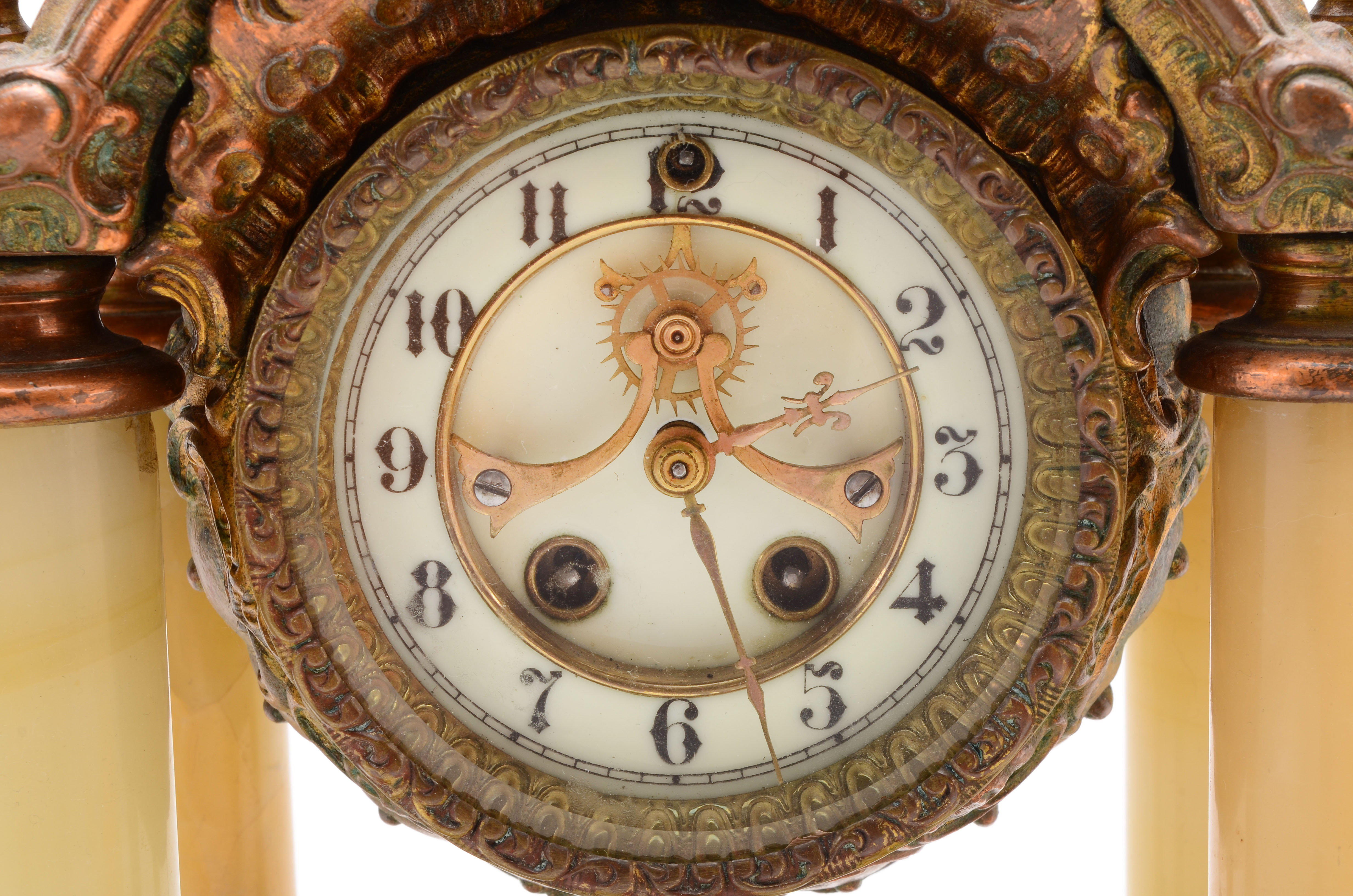 Antique William Gilbert "Tuscan" Marble Palor Clock