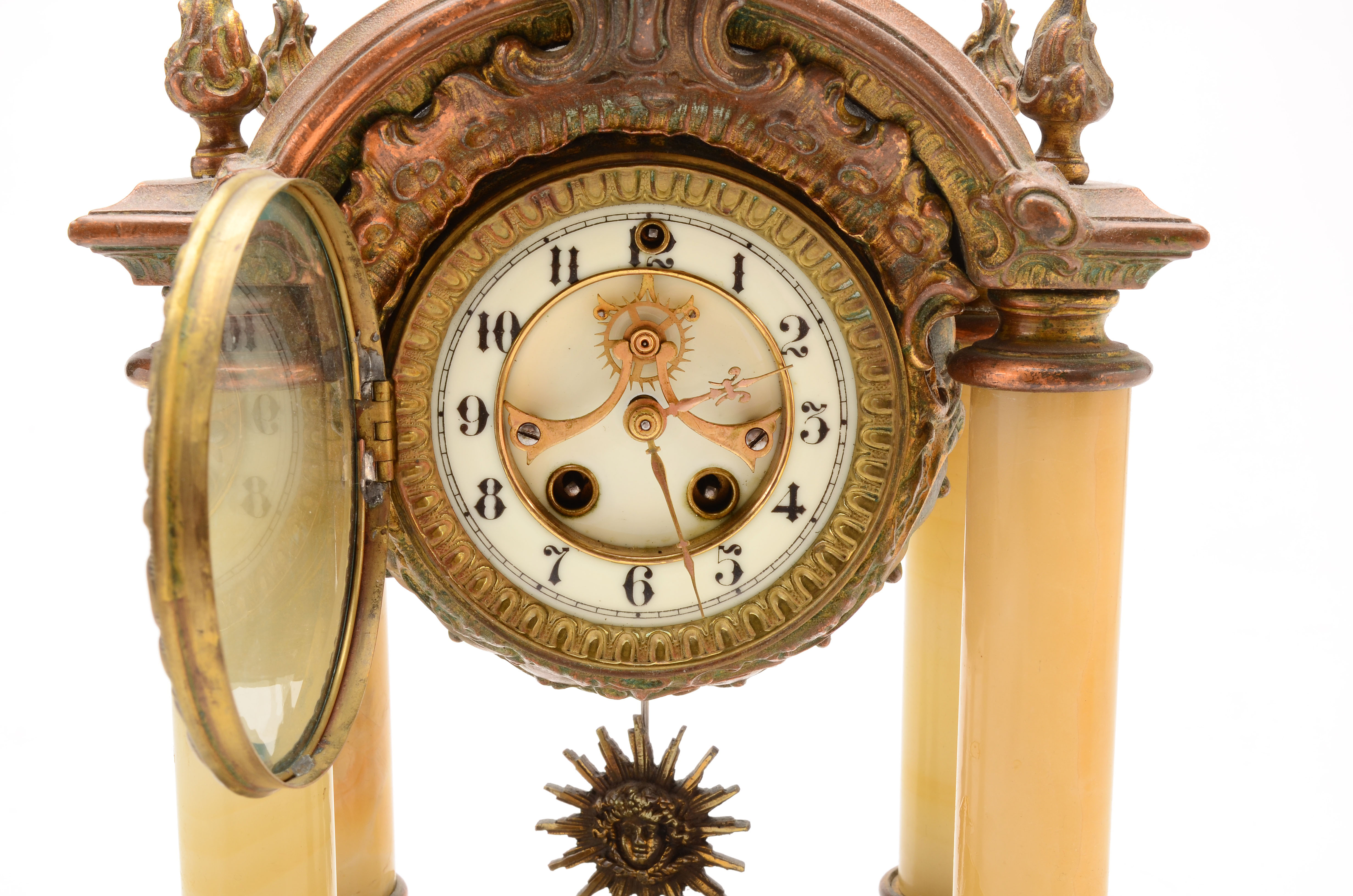 Antique William Gilbert "Tuscan" Marble Palor Clock