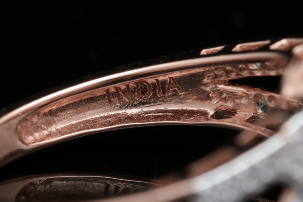 Gold Plated Sterling Silver, Morganite and White Zircon Ring