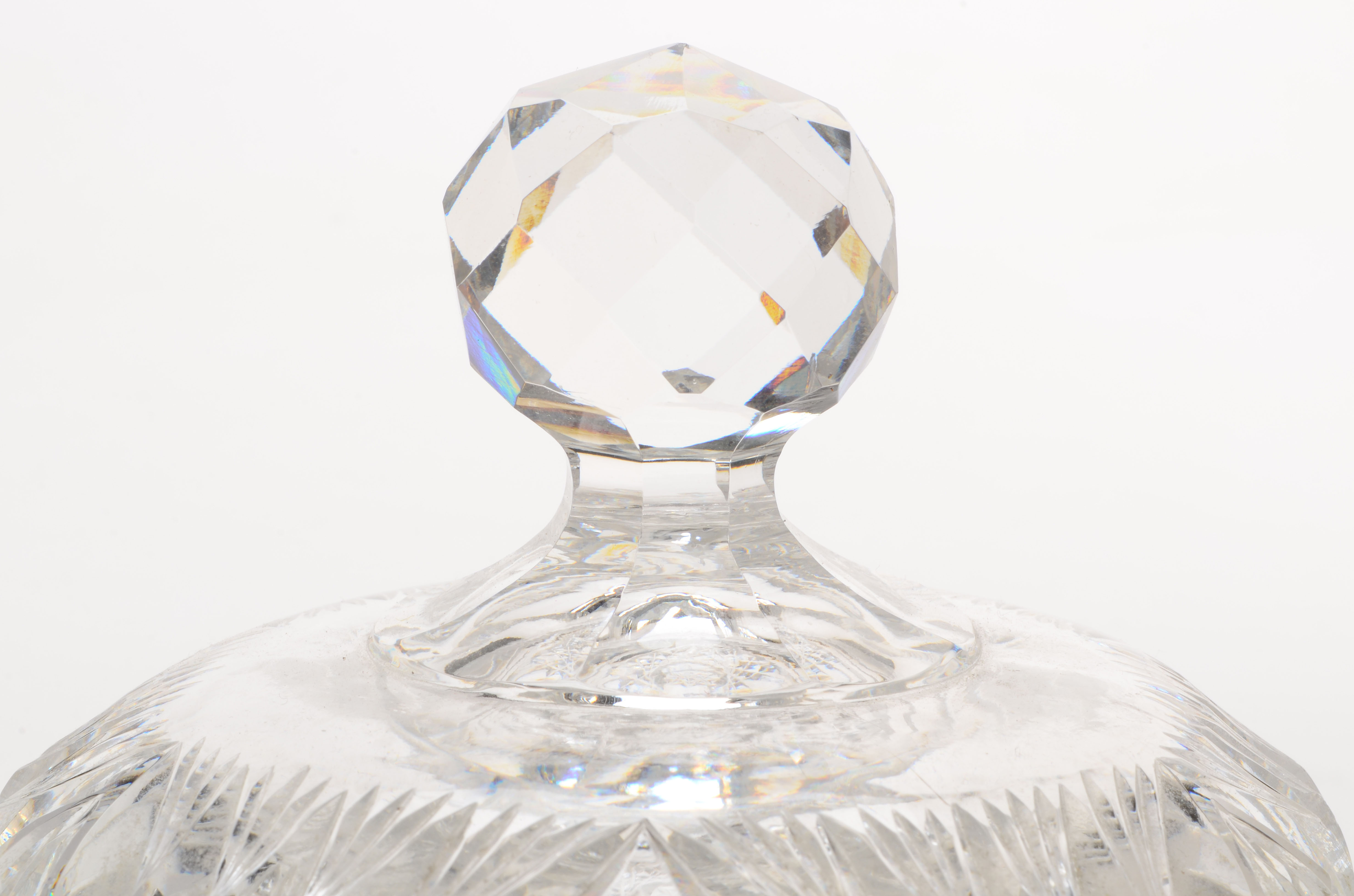 Antique American Brilliant Cut Glass Butter Dome Dish