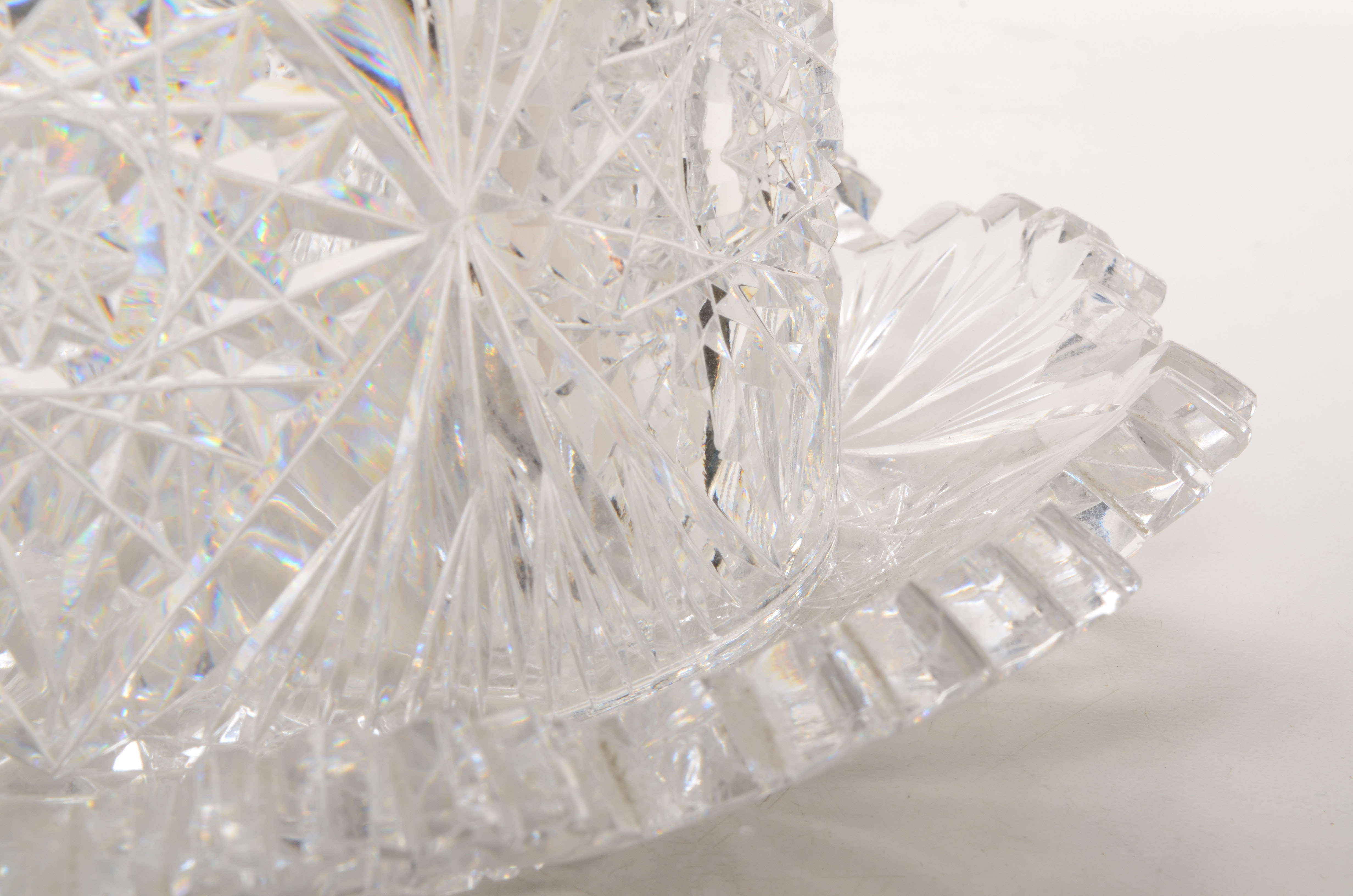 Antique American Brilliant Cut Glass Butter Dome Dish