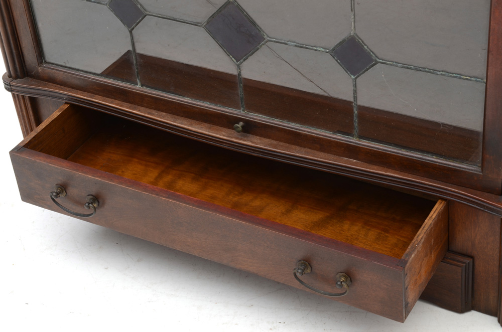 Vintage Leaded Glass Barrister Bookcase