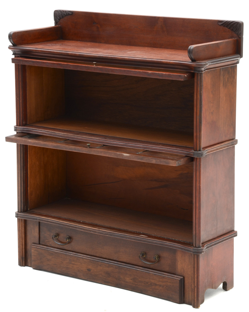 Vintage Leaded Glass Barrister Bookcase