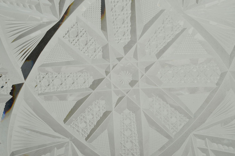 Oval Brilliant Cut Glass Serving Tray