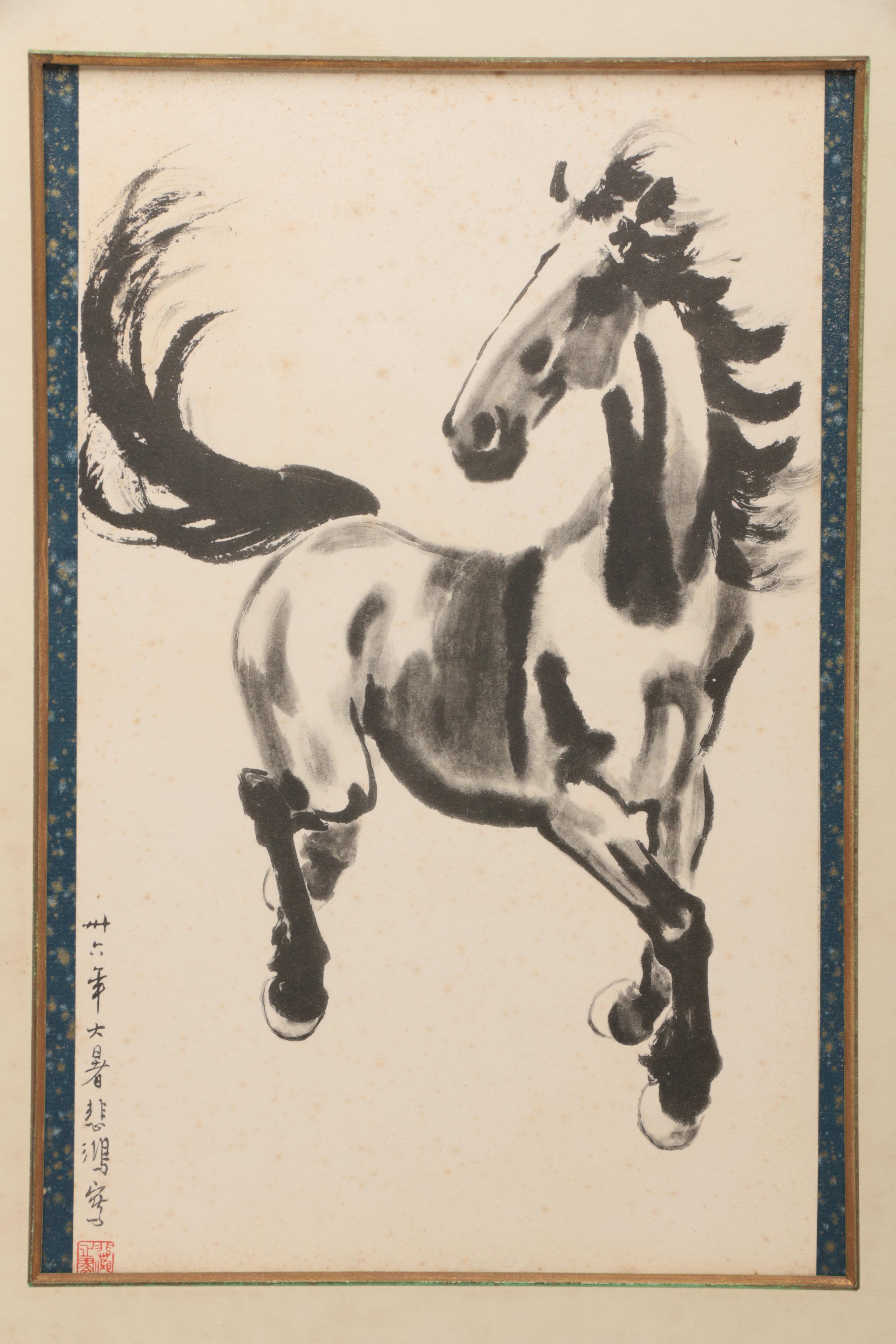 One Lithograph Print, One Graphite Drawing, and One Paper Collage