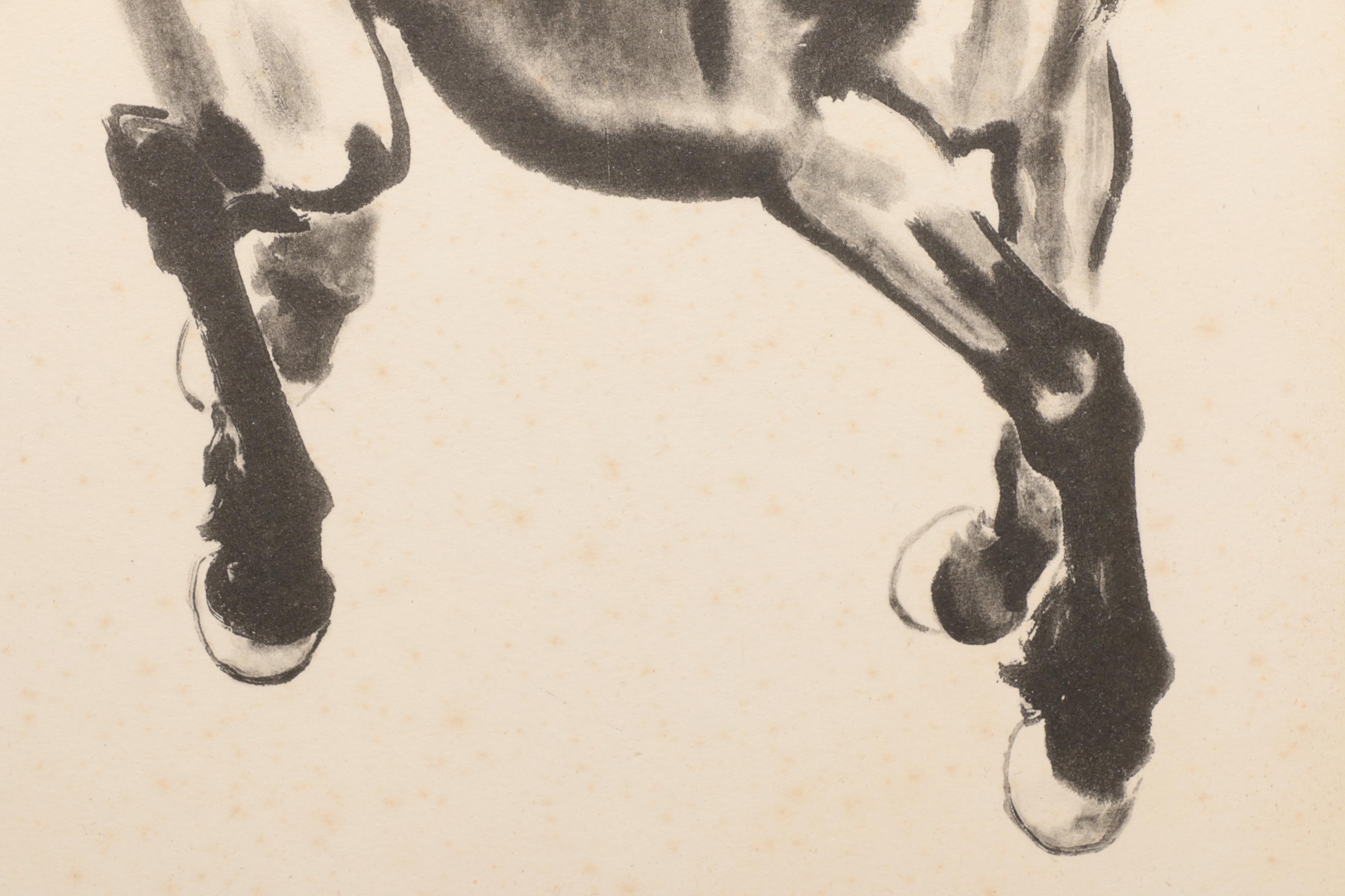 One Lithograph Print, One Graphite Drawing, and One Paper Collage