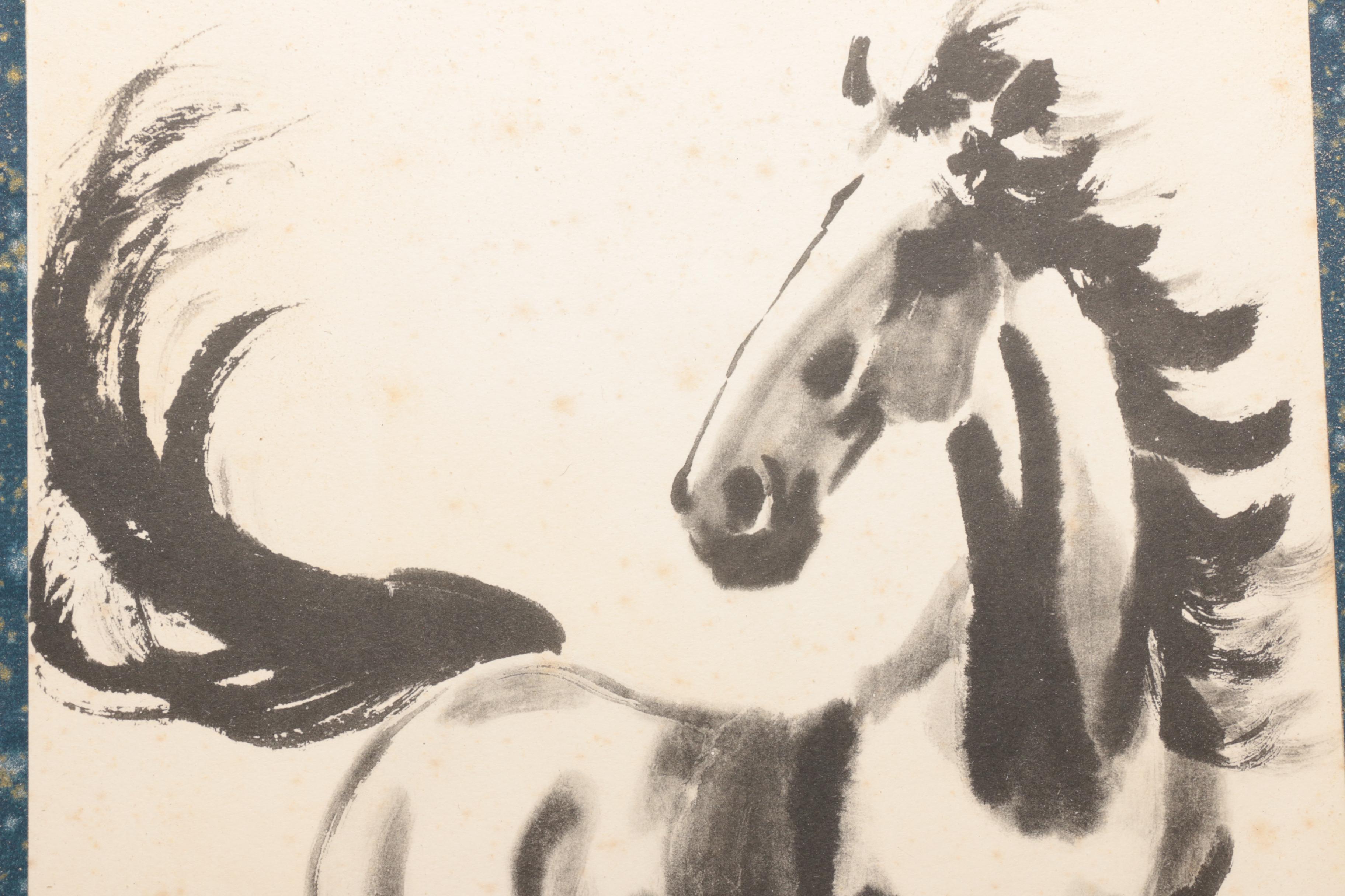 One Lithograph Print, One Graphite Drawing, and One Paper Collage