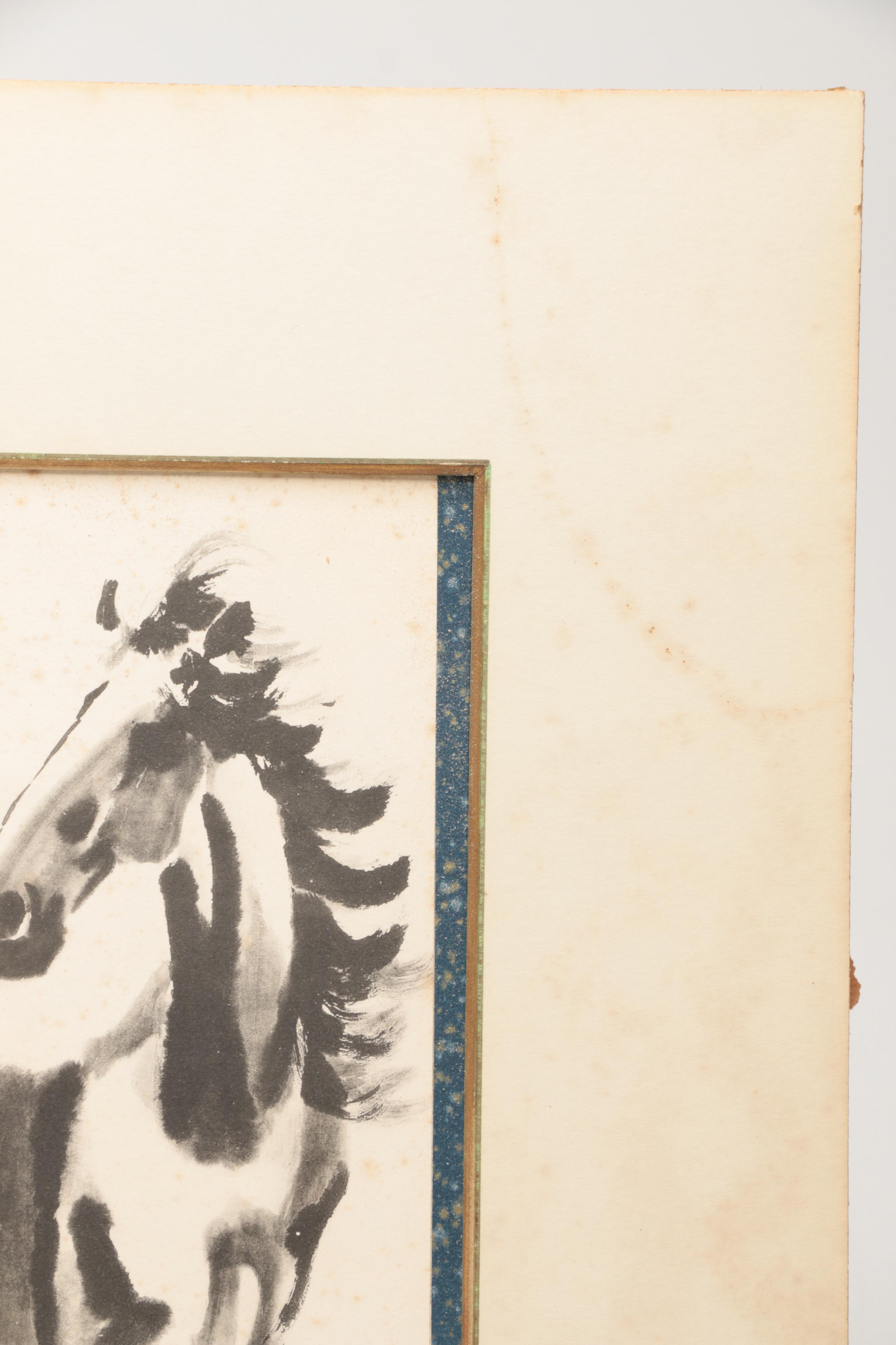 One Lithograph Print, One Graphite Drawing, and One Paper Collage