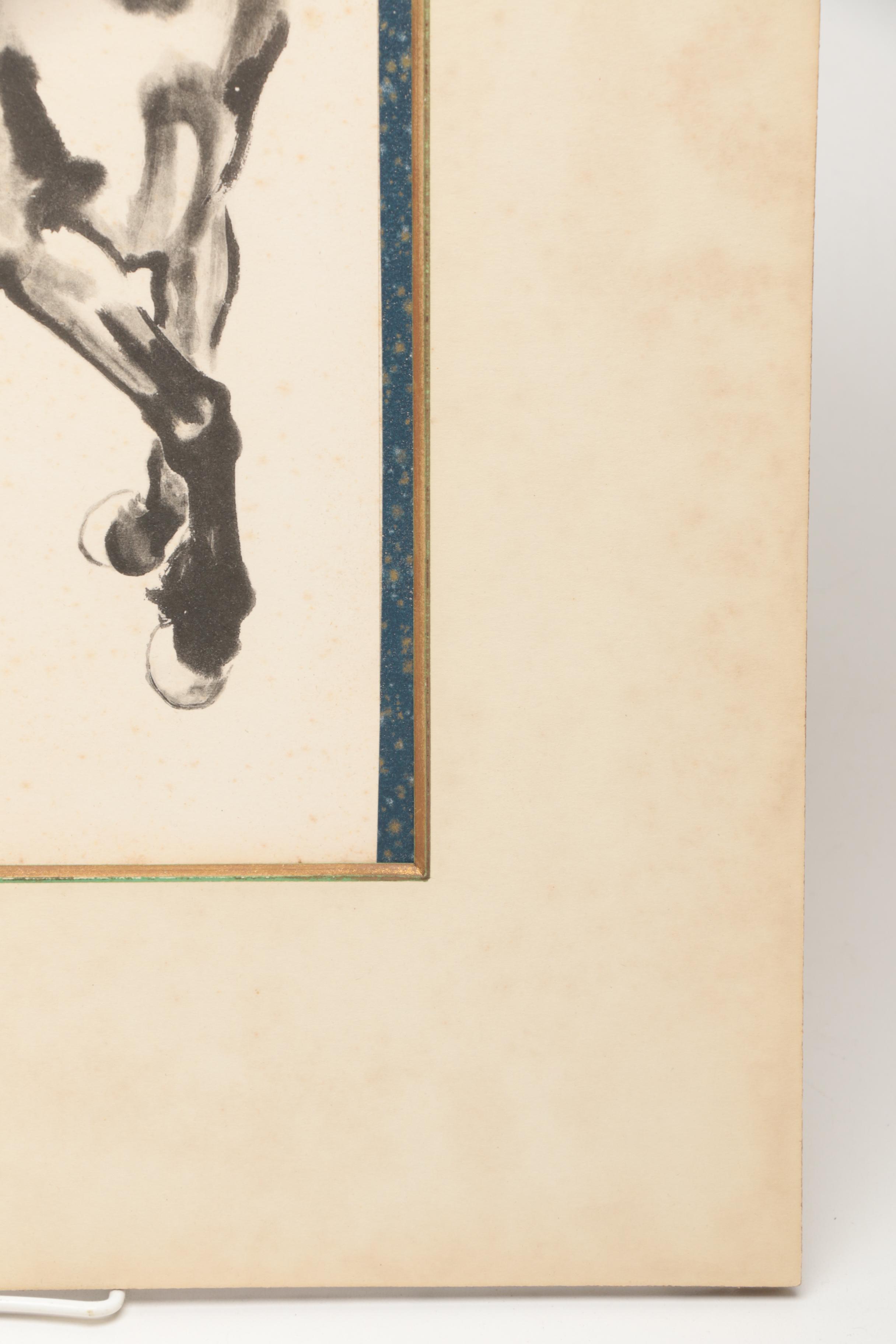 One Lithograph Print, One Graphite Drawing, and One Paper Collage