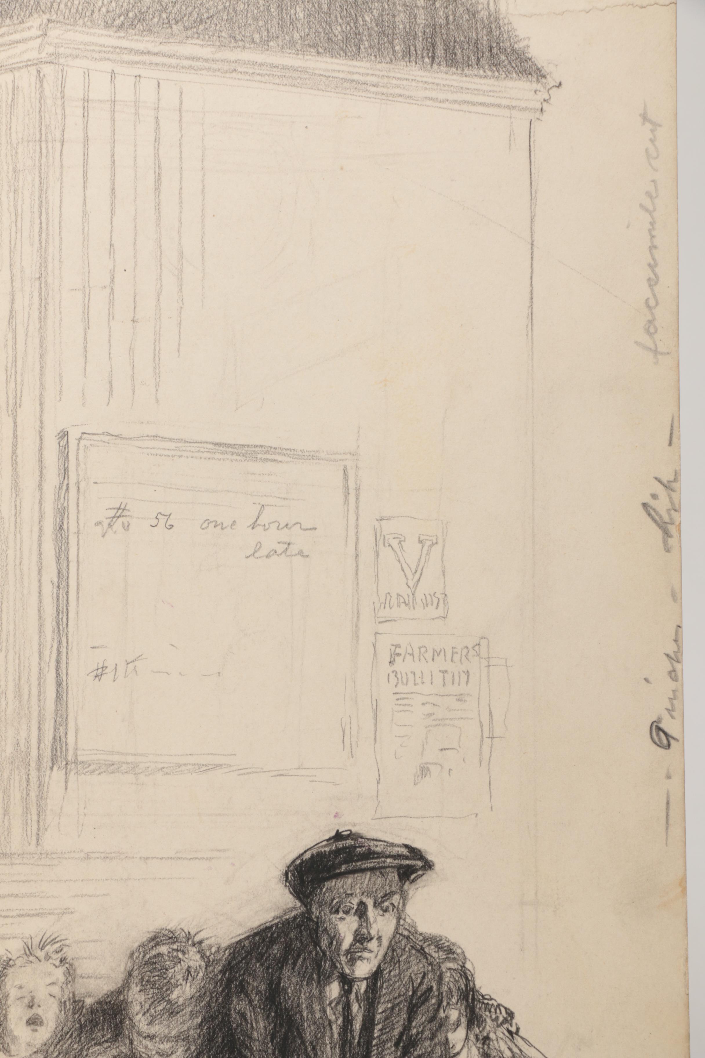 One Lithograph Print, One Graphite Drawing, and One Paper Collage