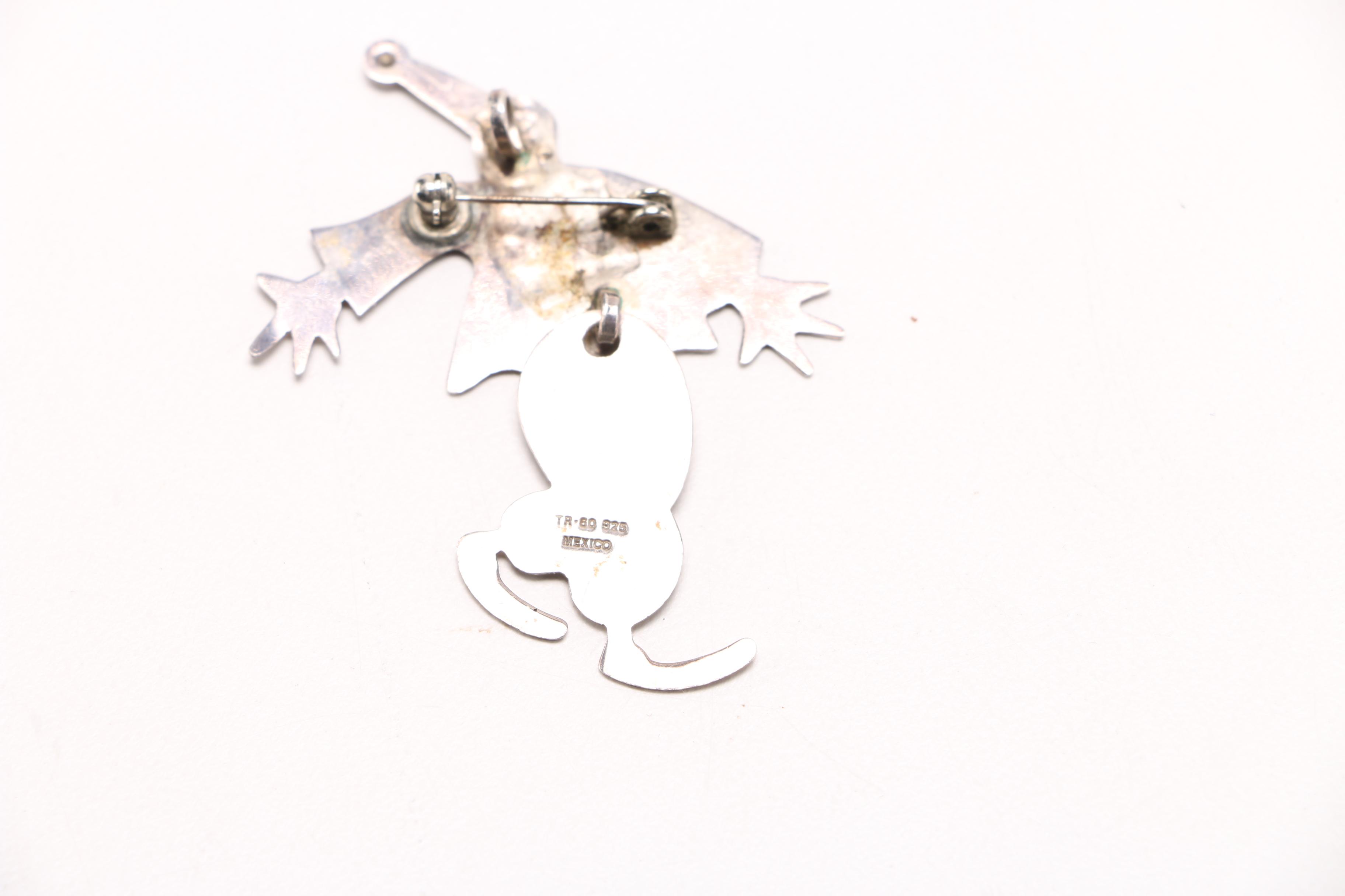 Sterling Silver Selection Featuring Clown Brooch/Pendant