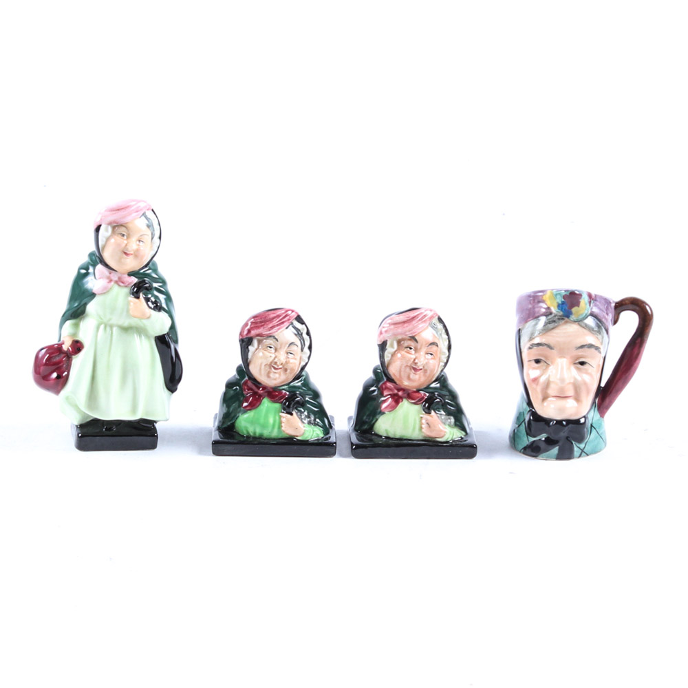 Royal Doulton "Sairey Gamp" Set with Miniature Character Jug
