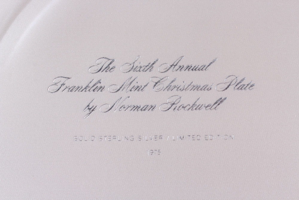 Sterling Silver Limited Edition Norman Rockwell Christmas Plate by Franklin Mint