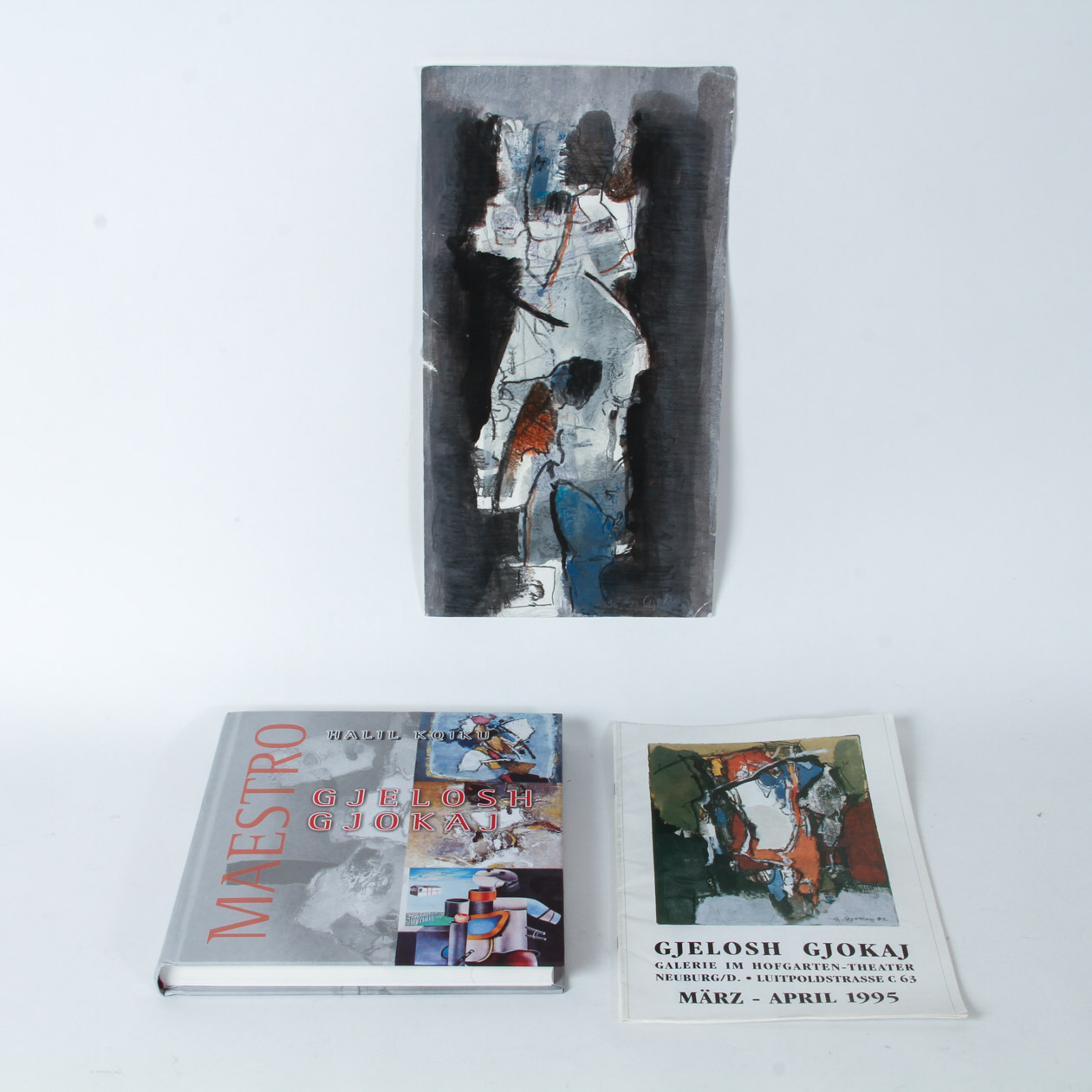 Gjelosh Gjokaj Painting on Paper with Book "Maestro: Gjelosh Gjokaj"