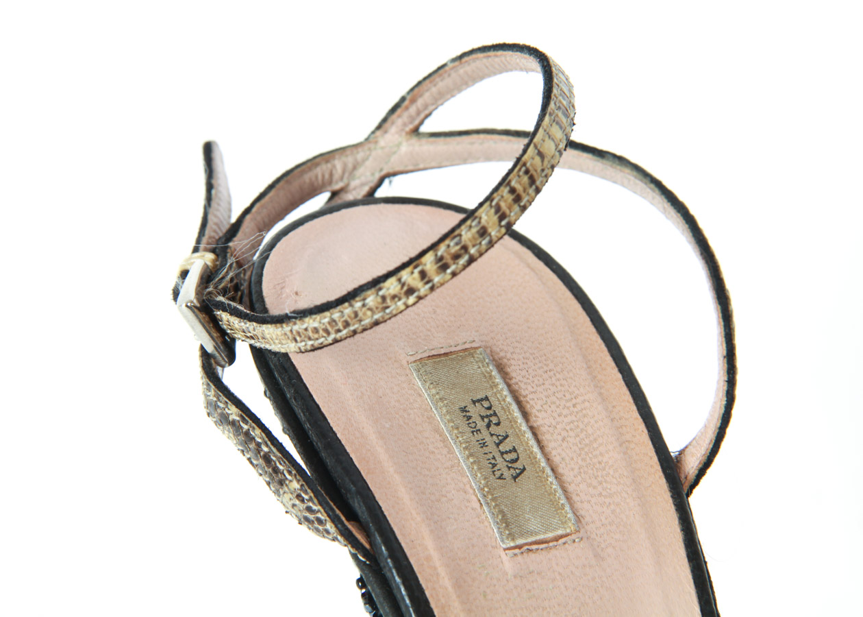 Prada Beaded Platform Wedges