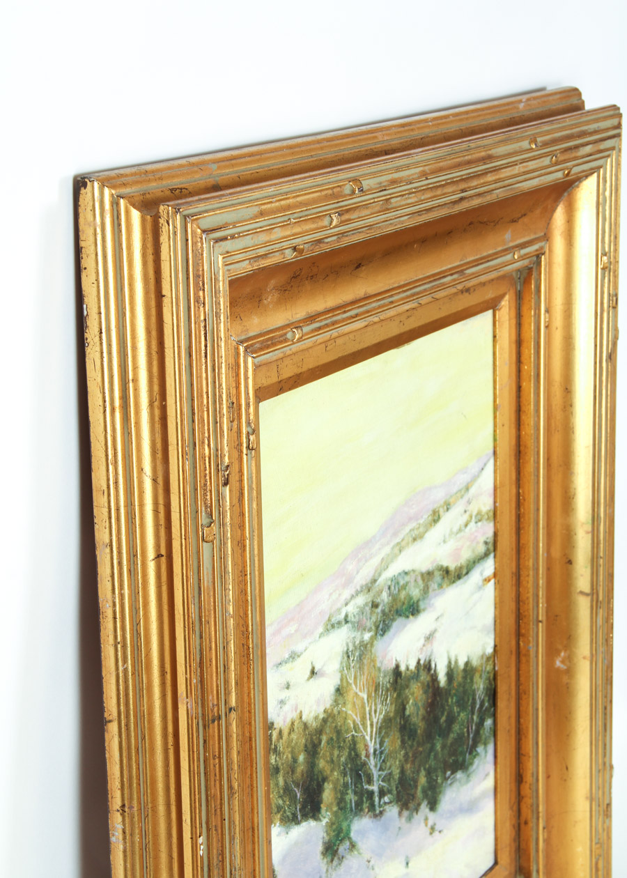 T. Maruzzi Oil Painting of Winter Landscape