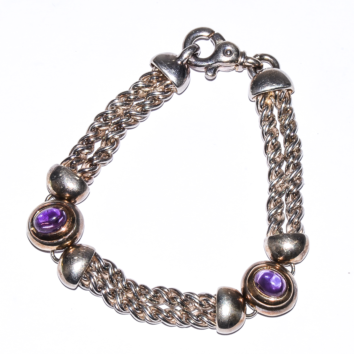 Alor Sterling Silver and Amethyst Bracelet