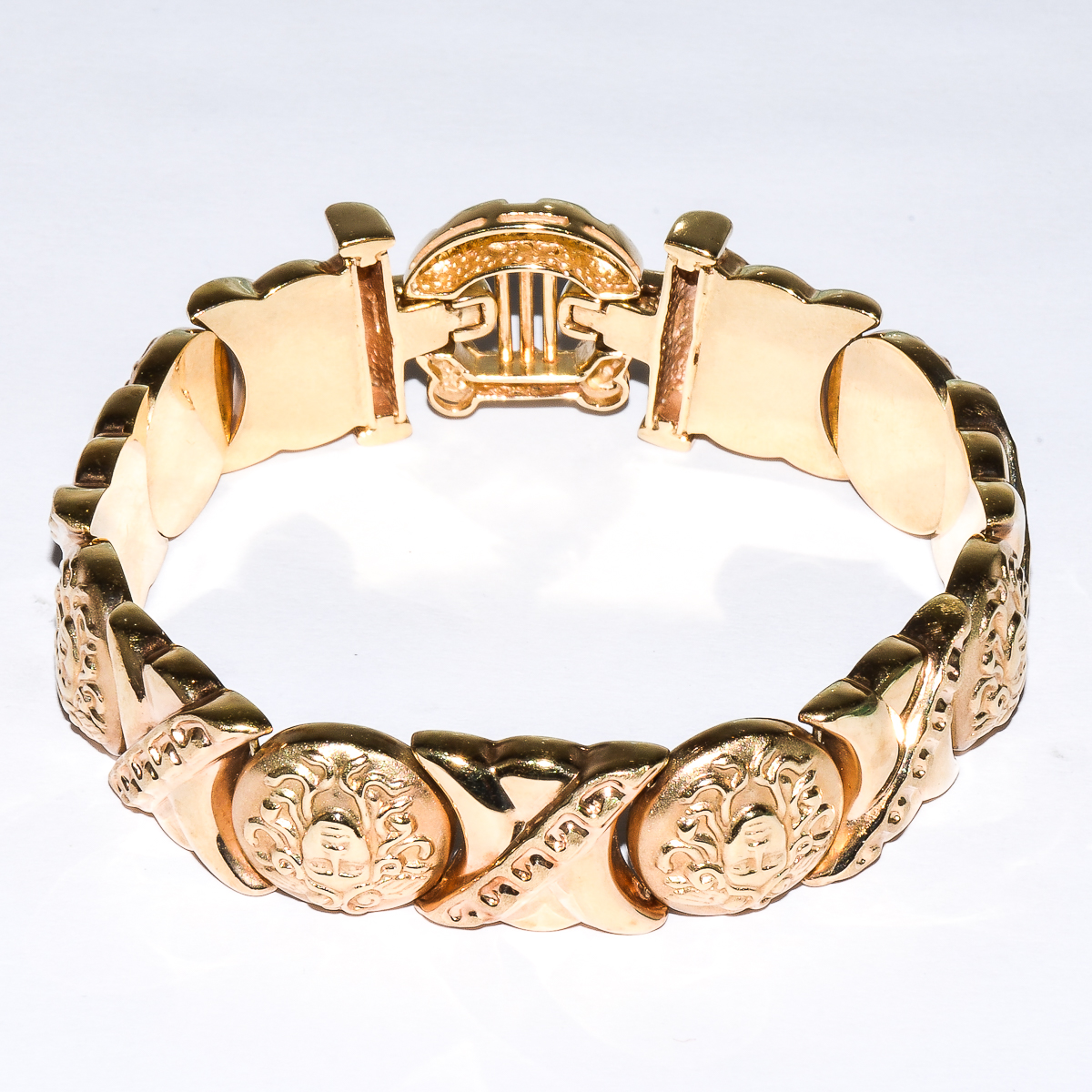 Italian Versace Style 14K Yellow Gold Bracelet