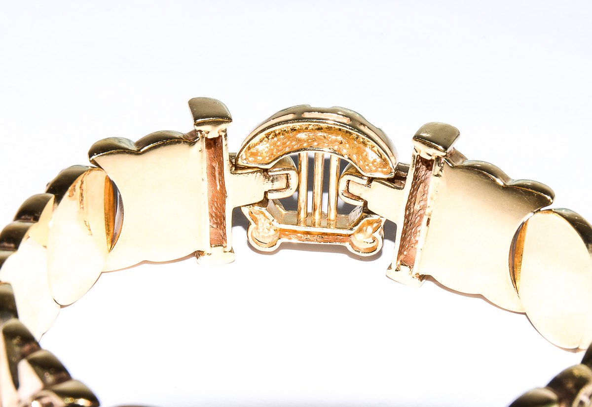Italian Versace Style 14K Yellow Gold Bracelet