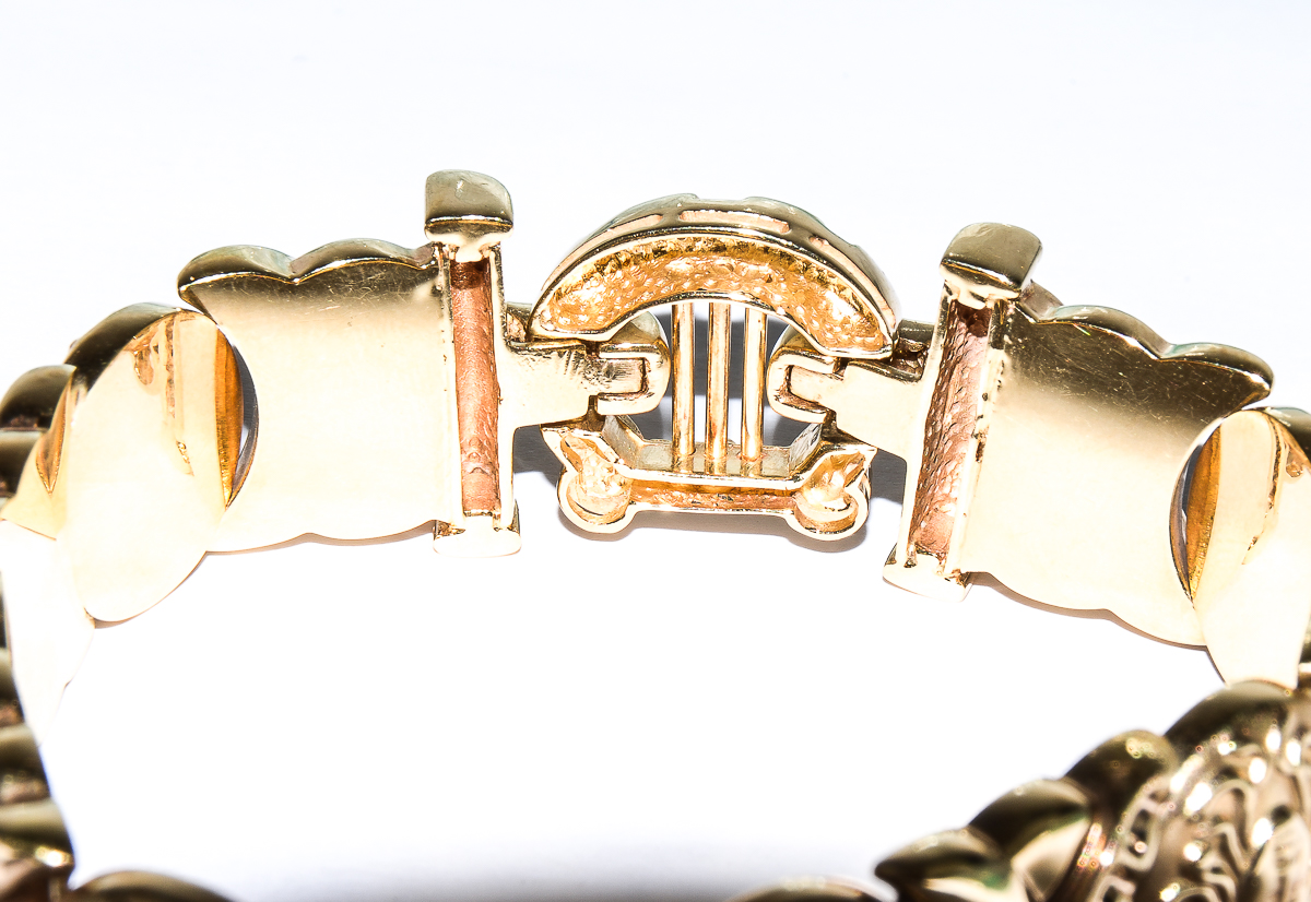 Italian Versace Style 14K Yellow Gold Bracelet