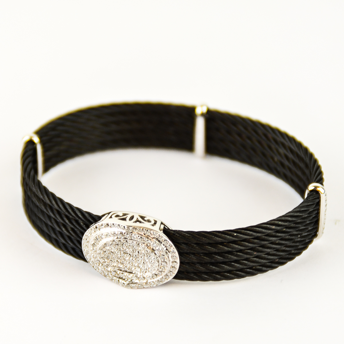 Alor 18K White Gold and 1.75 CTW Diamond Cable Bracelet