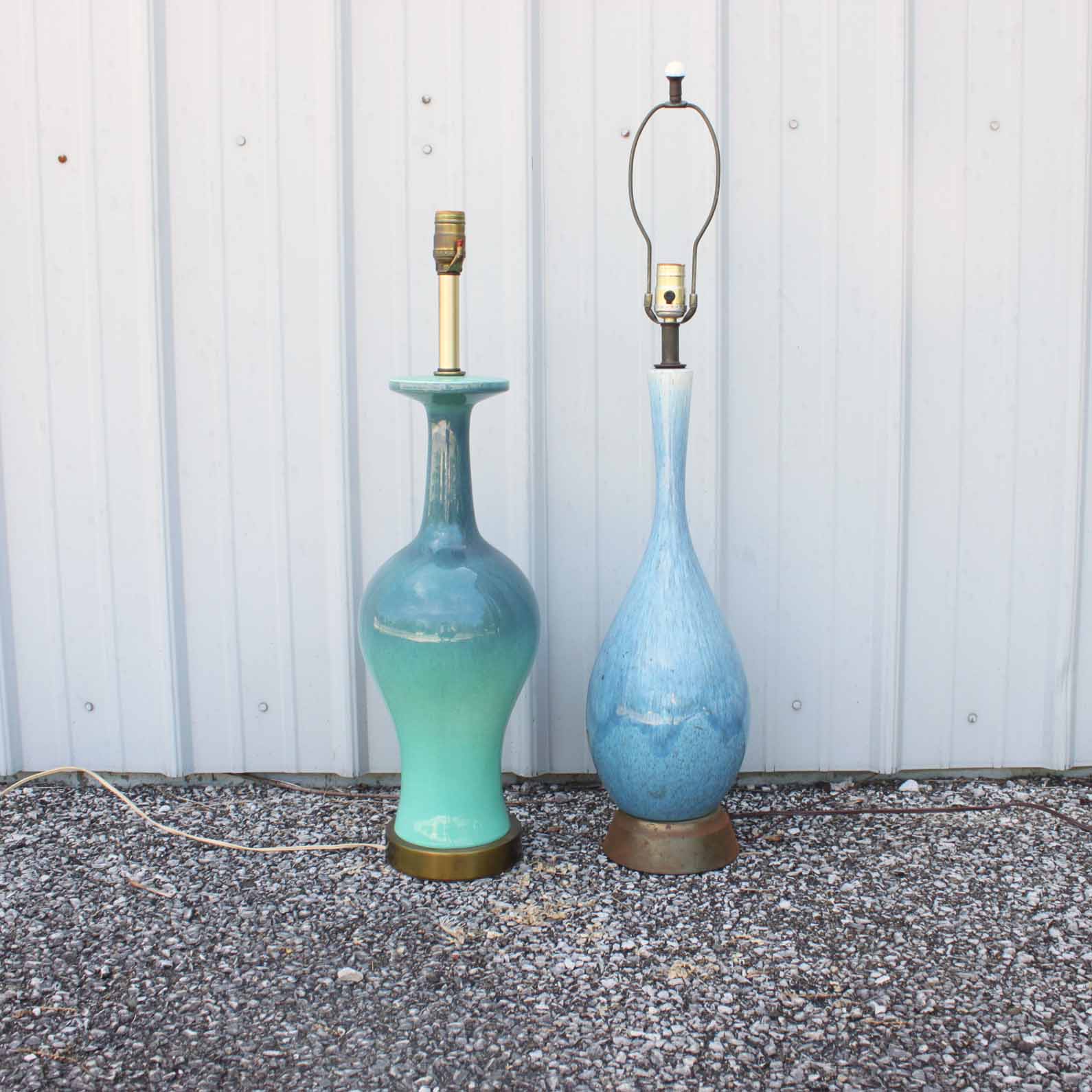 Two Aqua Table Lamps