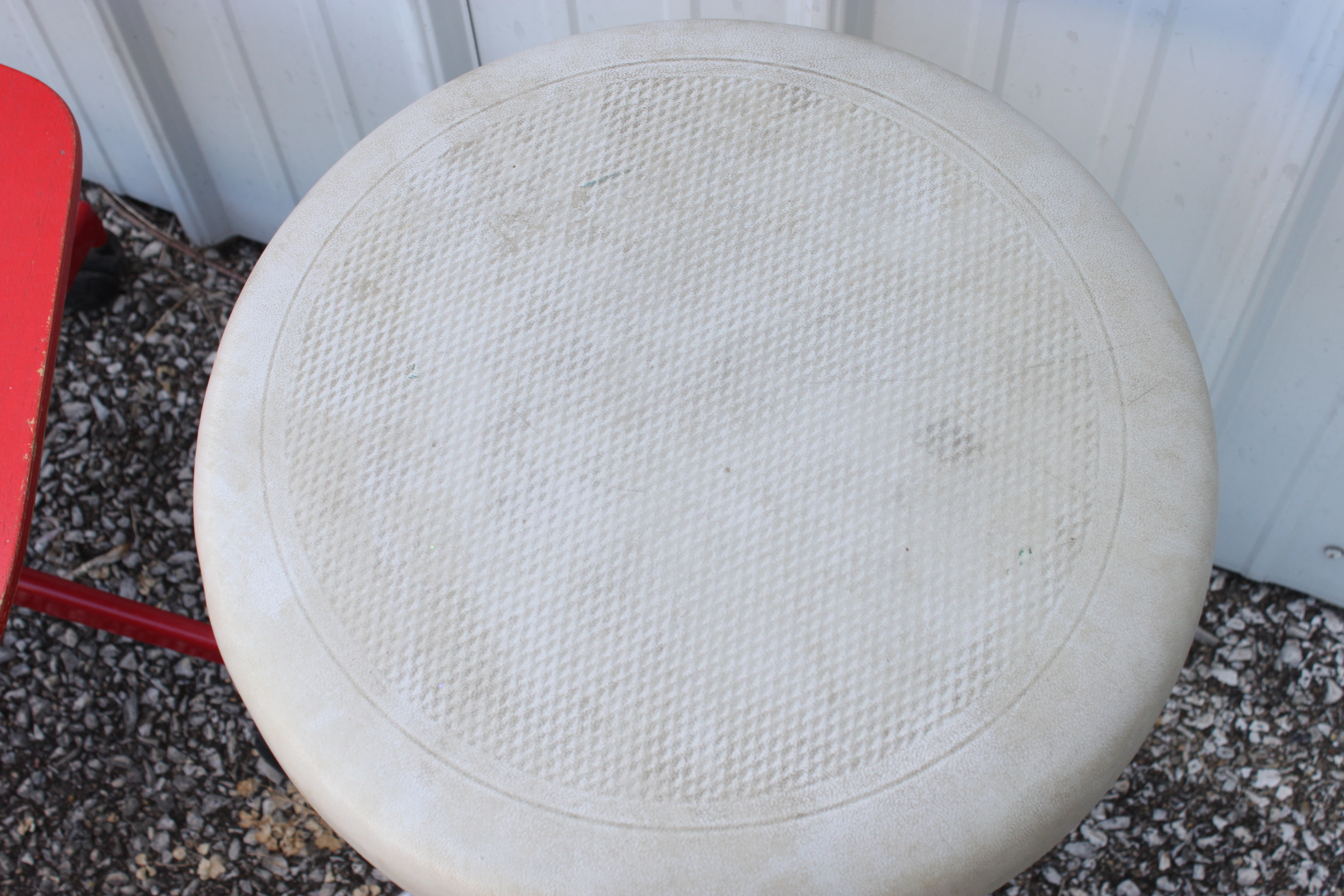 Pairing of Industrial Stools and a Pouf
