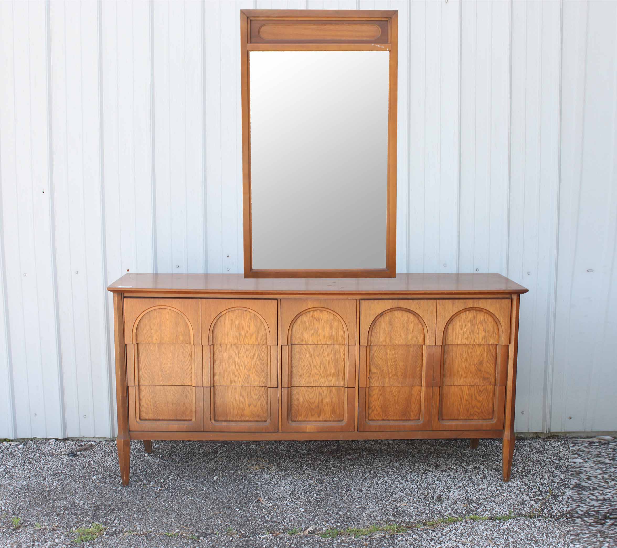 Mid Century Modern Credenza with Mirror