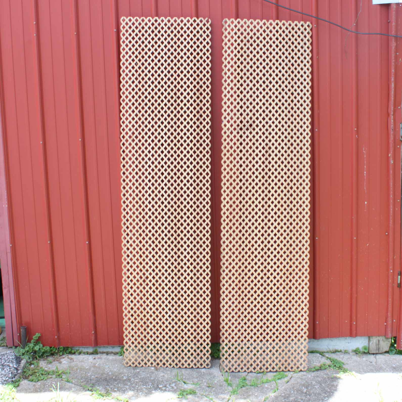 Two Perforated Wood Panels