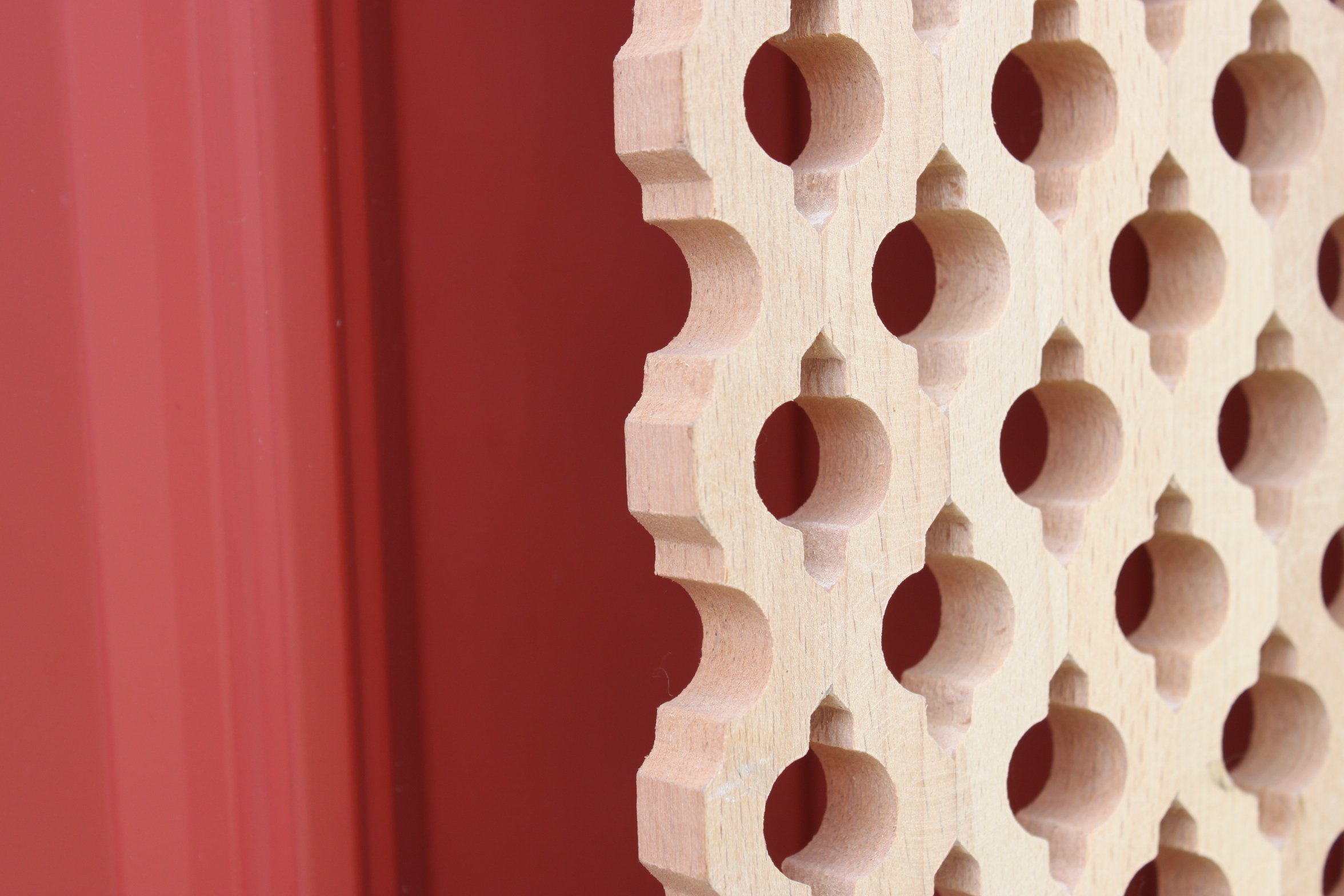 Two Perforated Wood Panels
