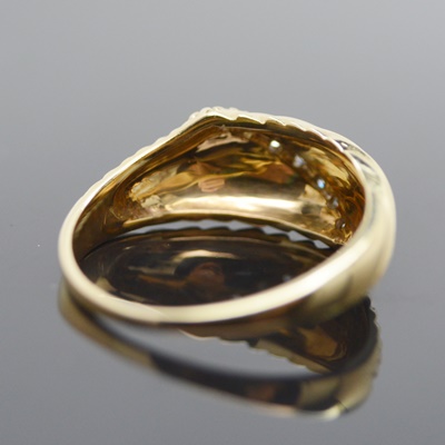 14K Yellow Gold Diamond Dome Ring