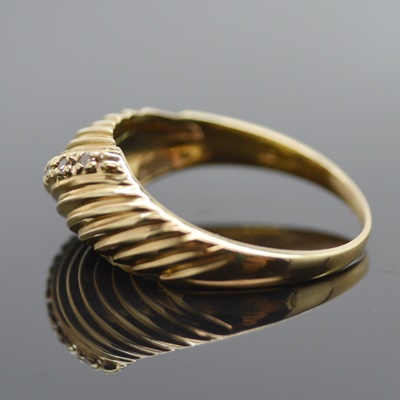 14K Yellow Gold Diamond Dome Ring