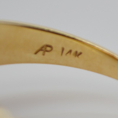 14K Yellow Gold Diamond Dome Ring