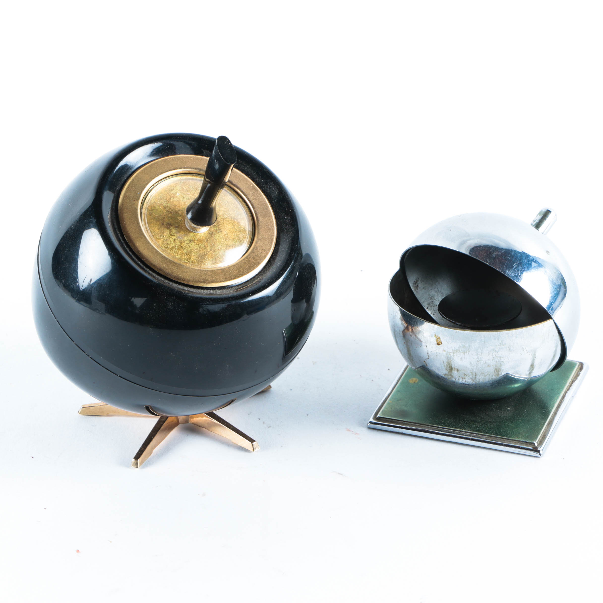 Vintage Table Cigarette Lighter and Chrome Ashtray