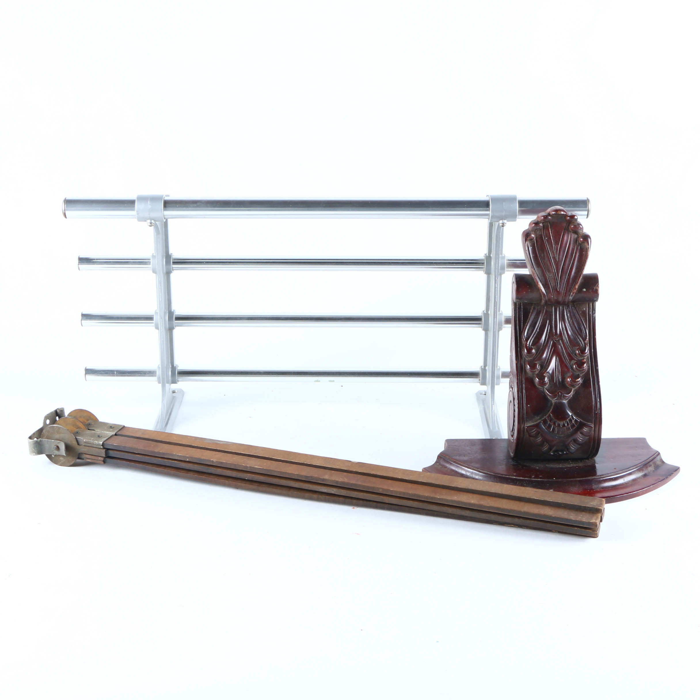 Vintage Clothing Hang Dryer with Two Wall Fixtures