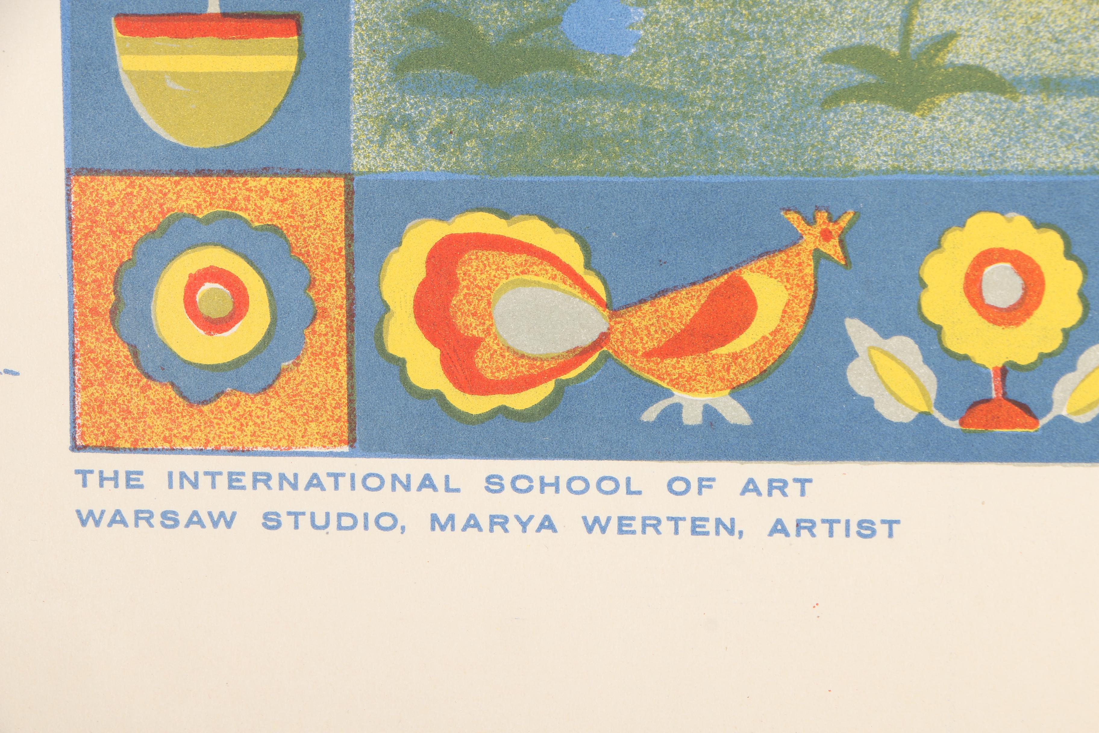 Early 20th Century Marja Werten Colorful Polish Lithographs