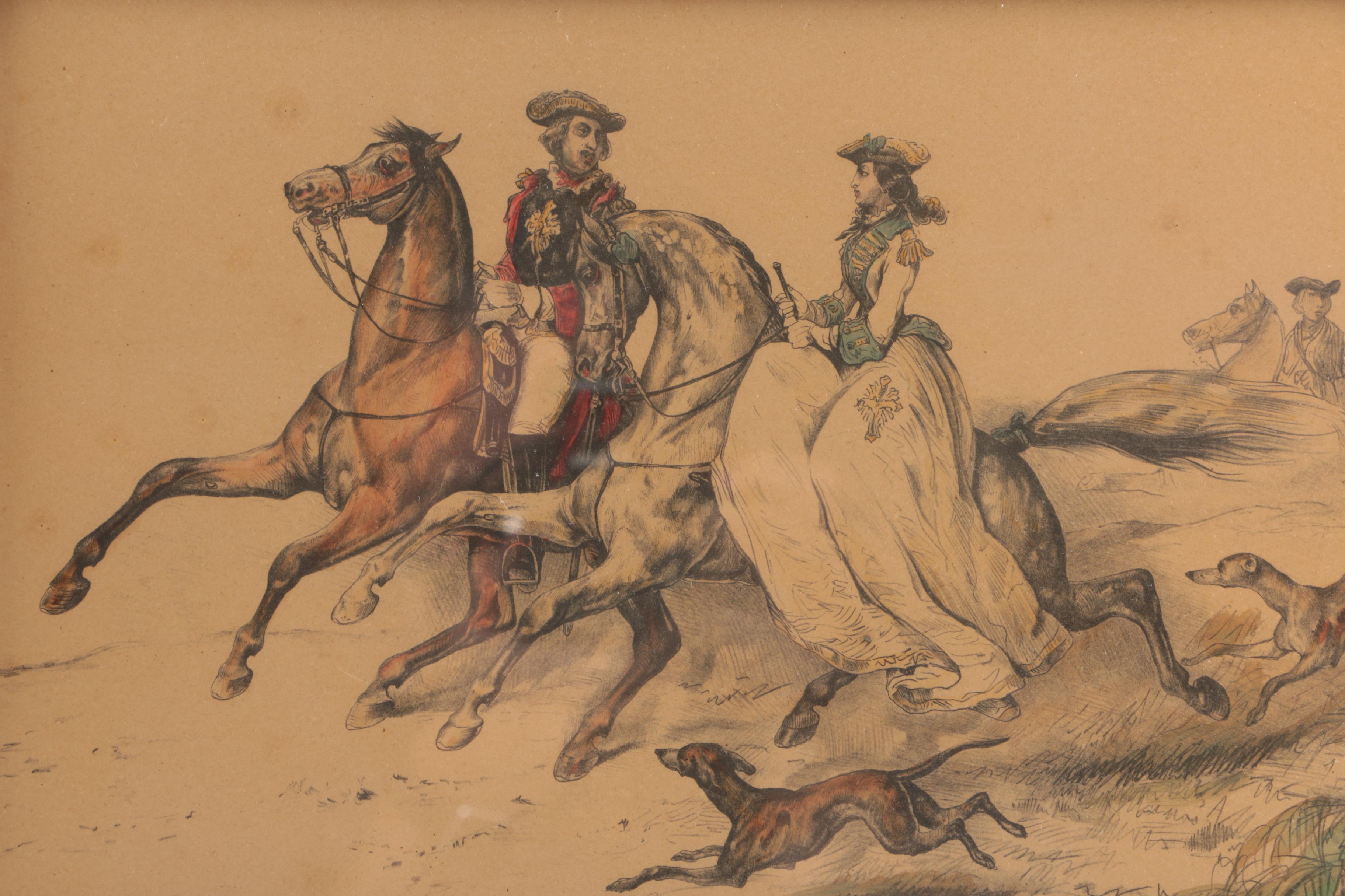 Jean Victor Adam Hand Colored Lithographs From "Chevaux de Races de tous pays"