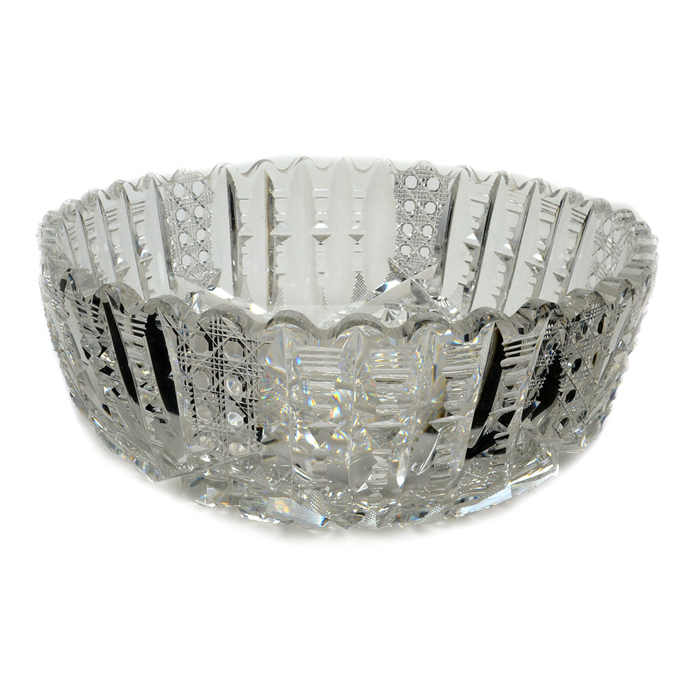 Brilliant Cut Glass Serving Bowl