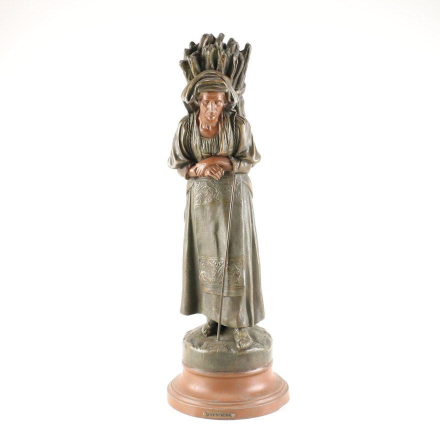 Bronze Sculpture Of Woman "Hiver"