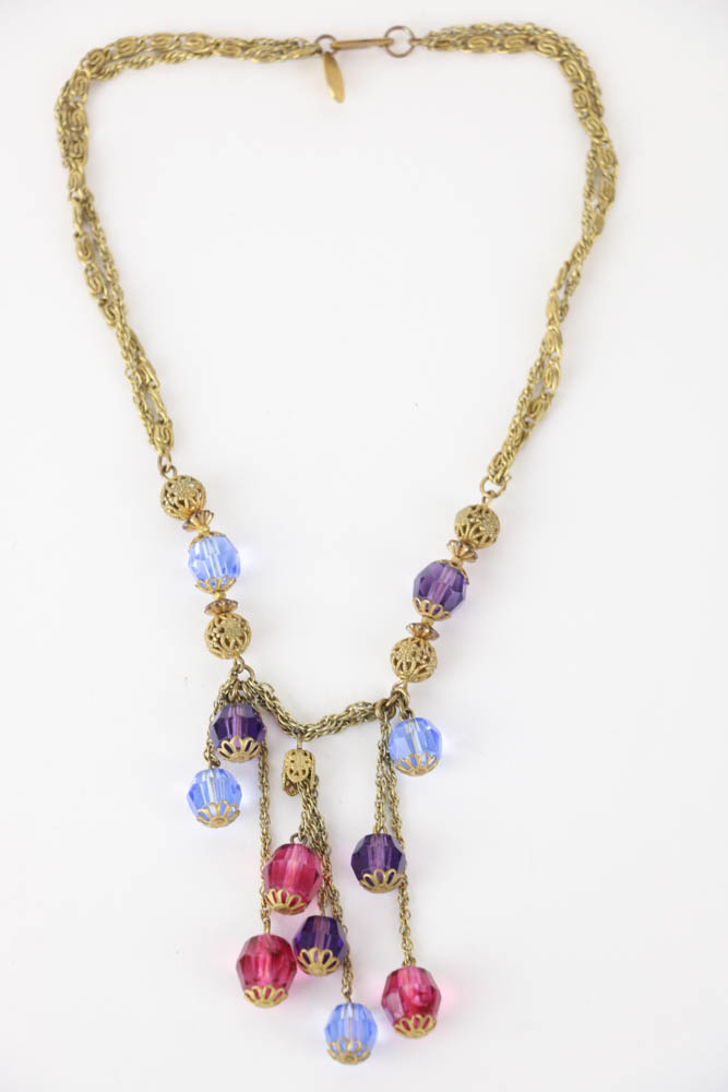 Gold Tone Costume Jewelry Including Ben-Amun, Miriam Haskell, and Yosca