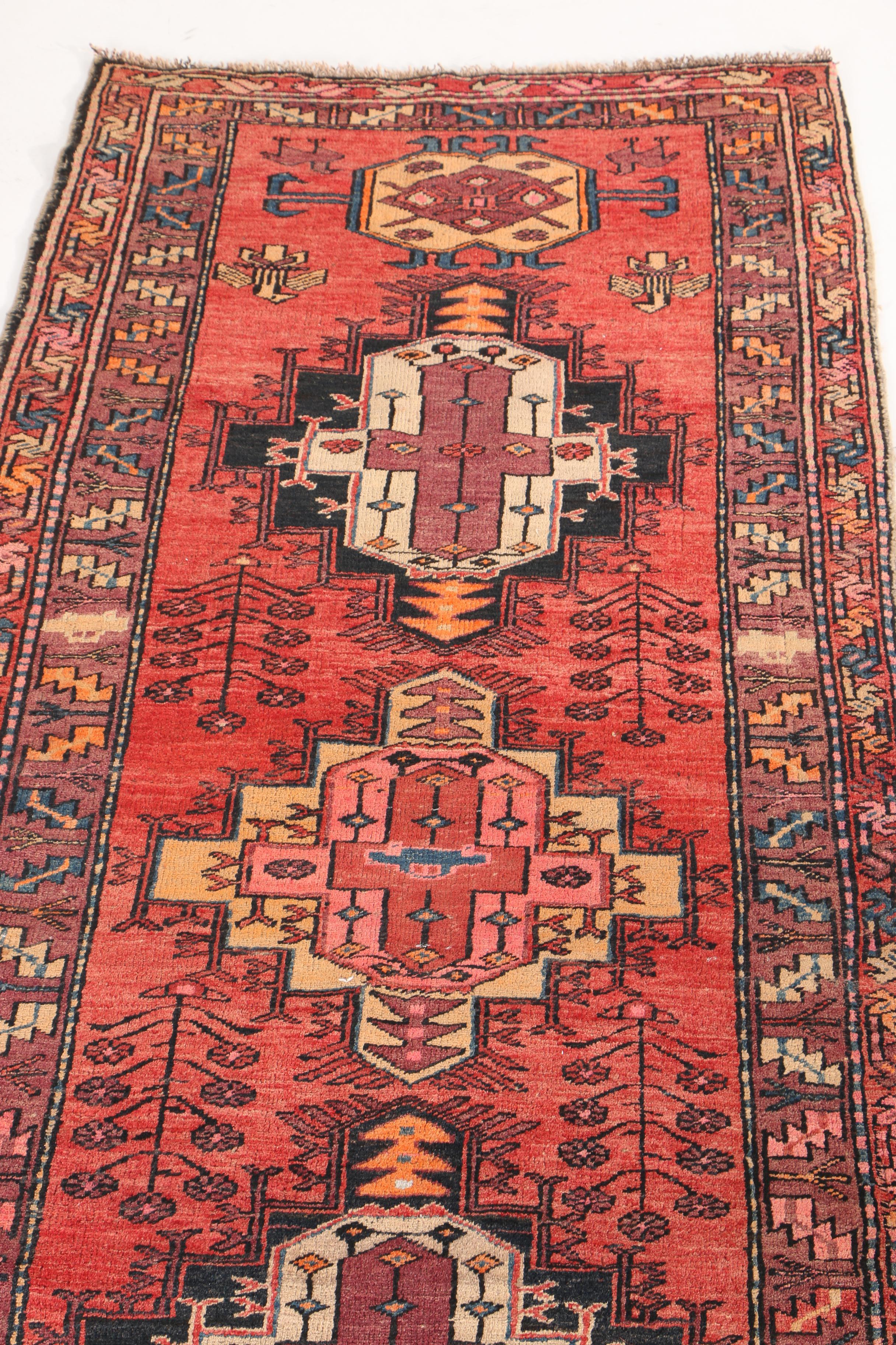 Hand-Knotted Caucasian Pictorial Runner