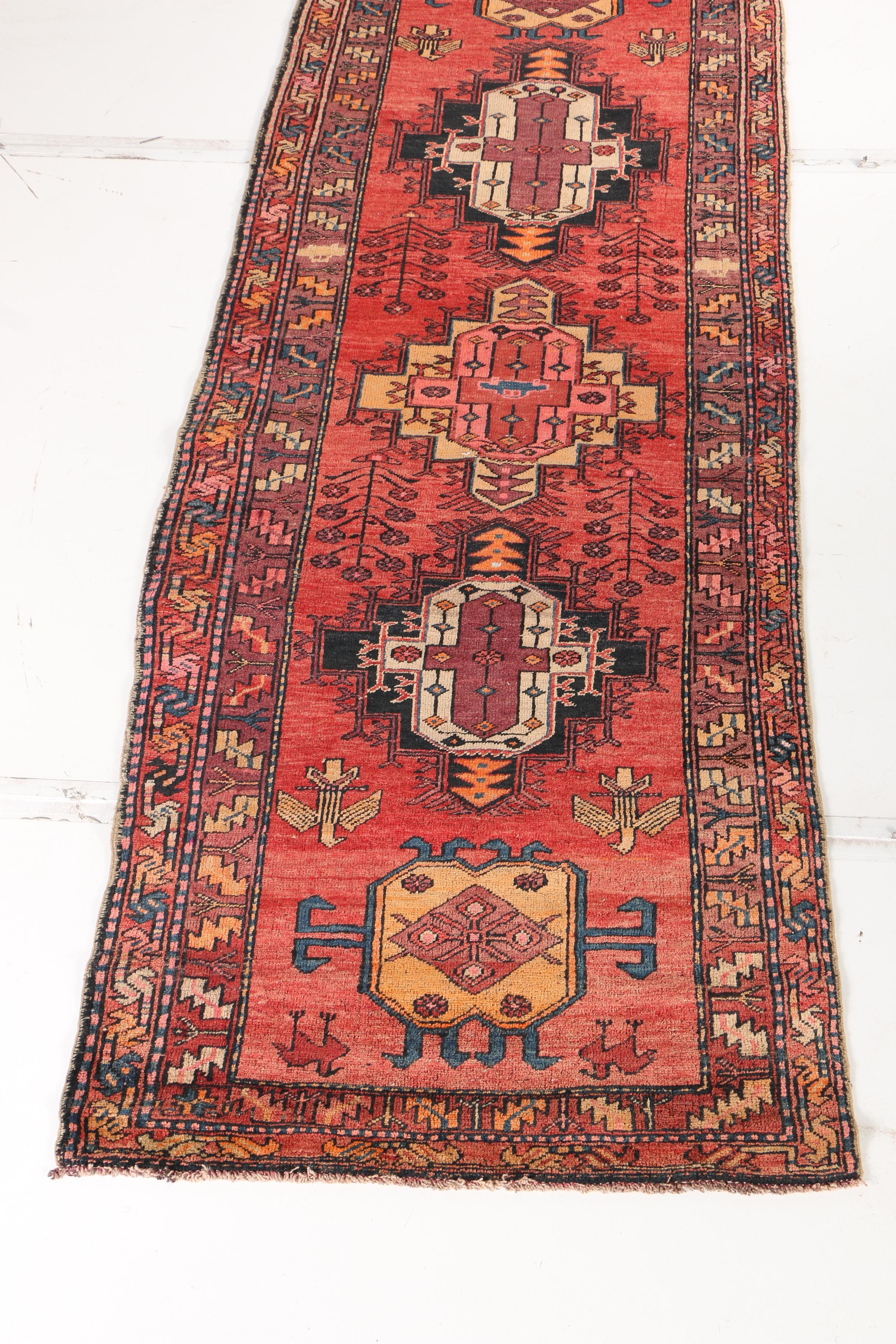 Hand-Knotted Caucasian Pictorial Runner