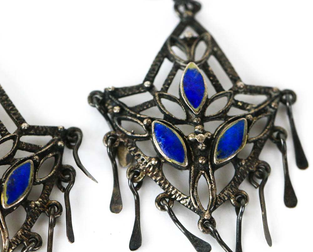 Two Pairs of Sterling Silver Drop Earrings