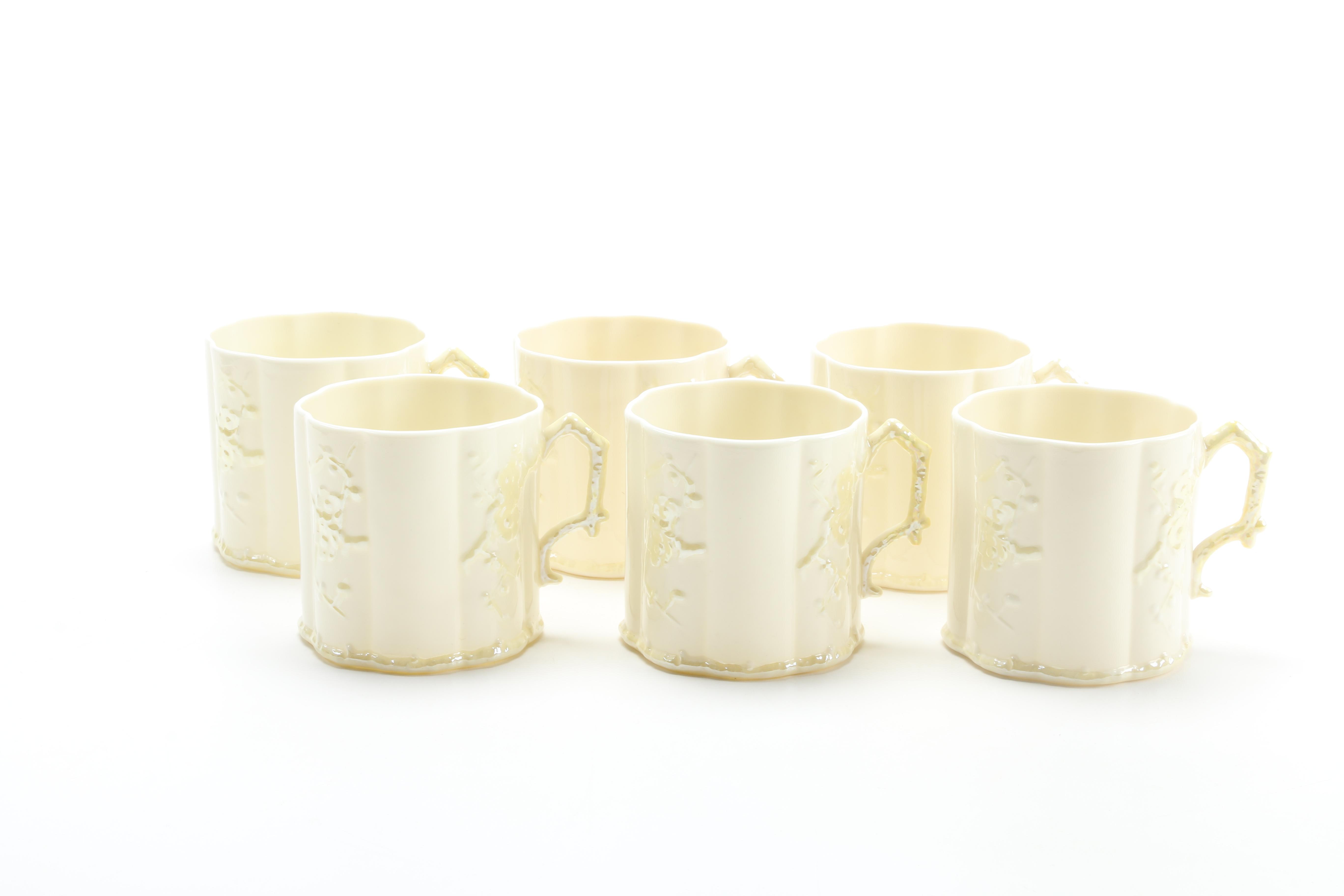 Belleek "Thorn" Porcelain Mugs