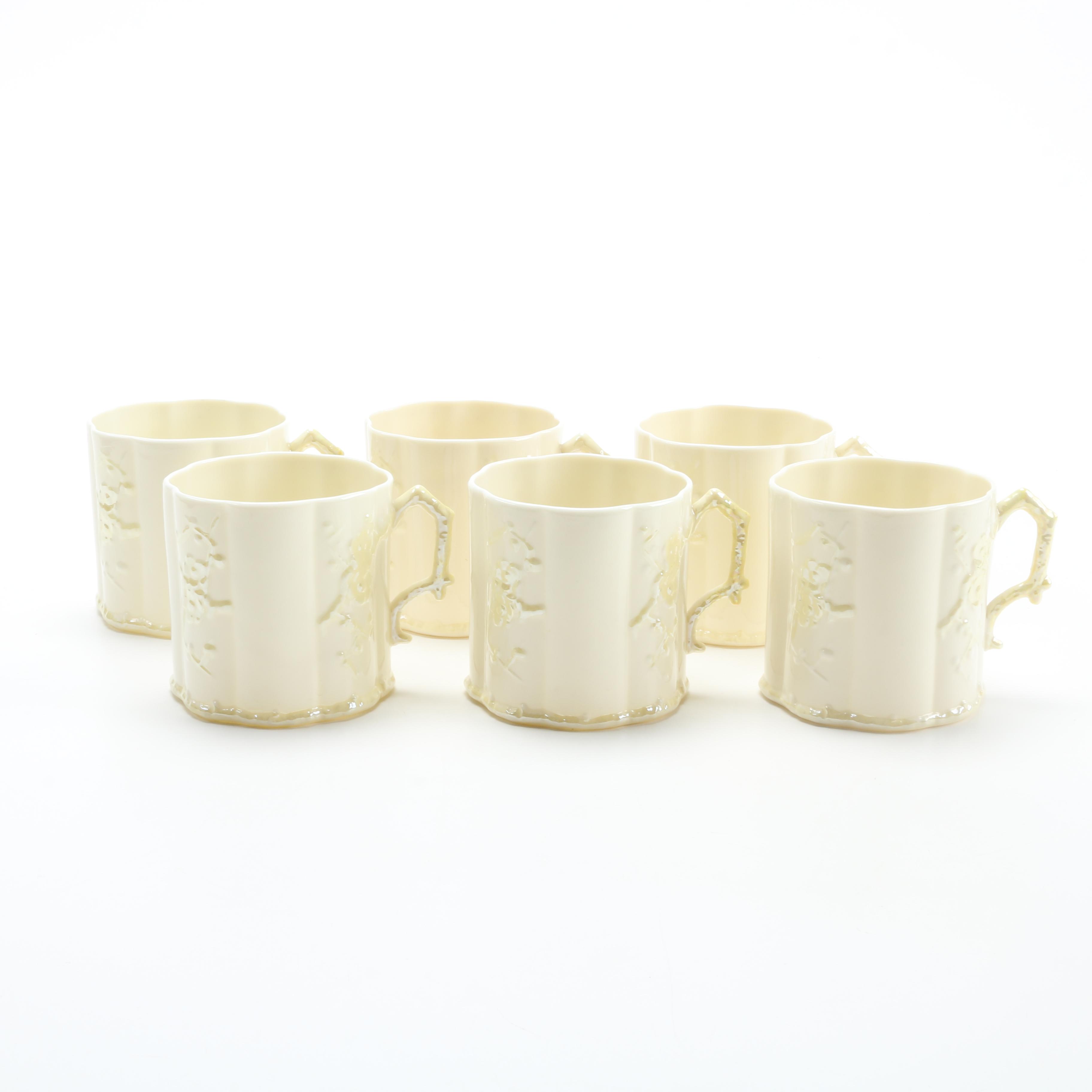 Belleek "Thorn" Porcelain Mugs