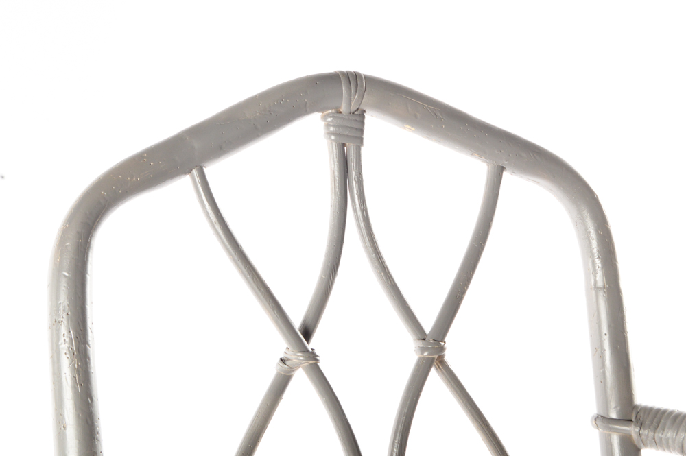 Vintage Rattan Upholstered Accent Arm Chairs