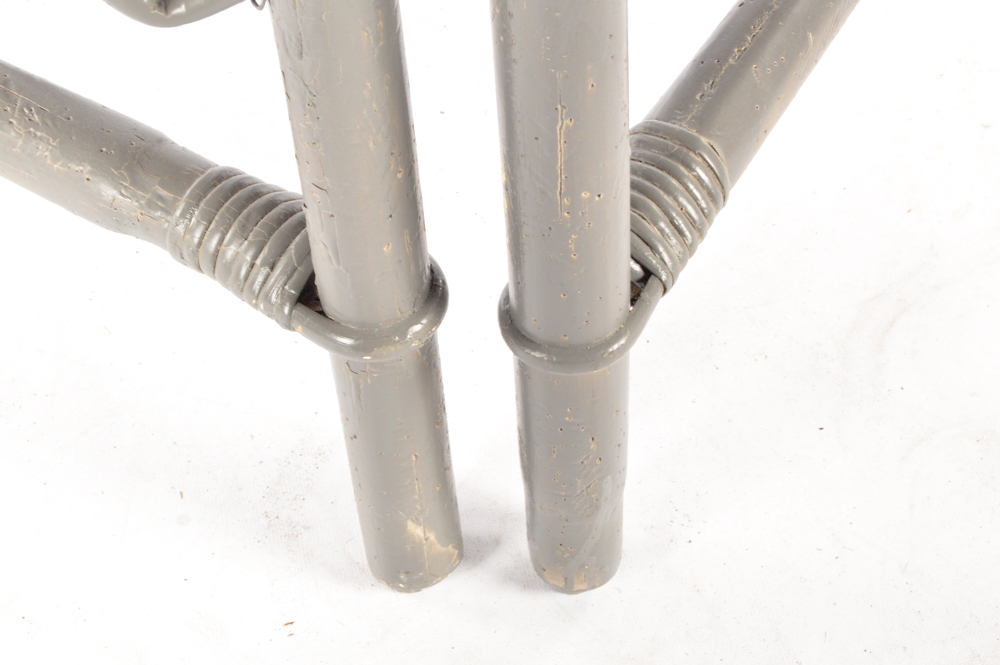 Vintage Rattan Upholstered Accent Arm Chairs